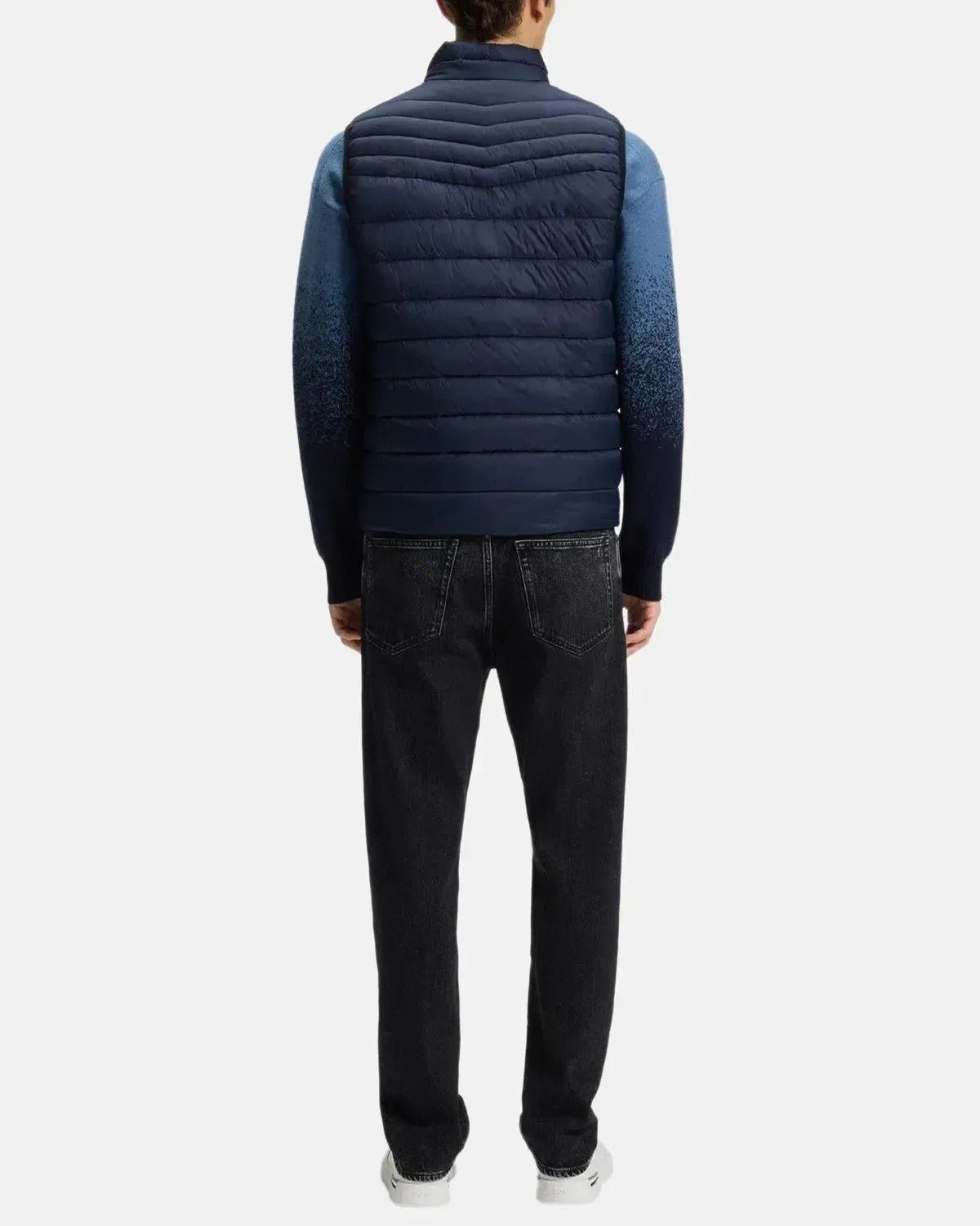 BOSS ODEN SLIM FIT PACKABLE GILET DARK BLUE - northern threads