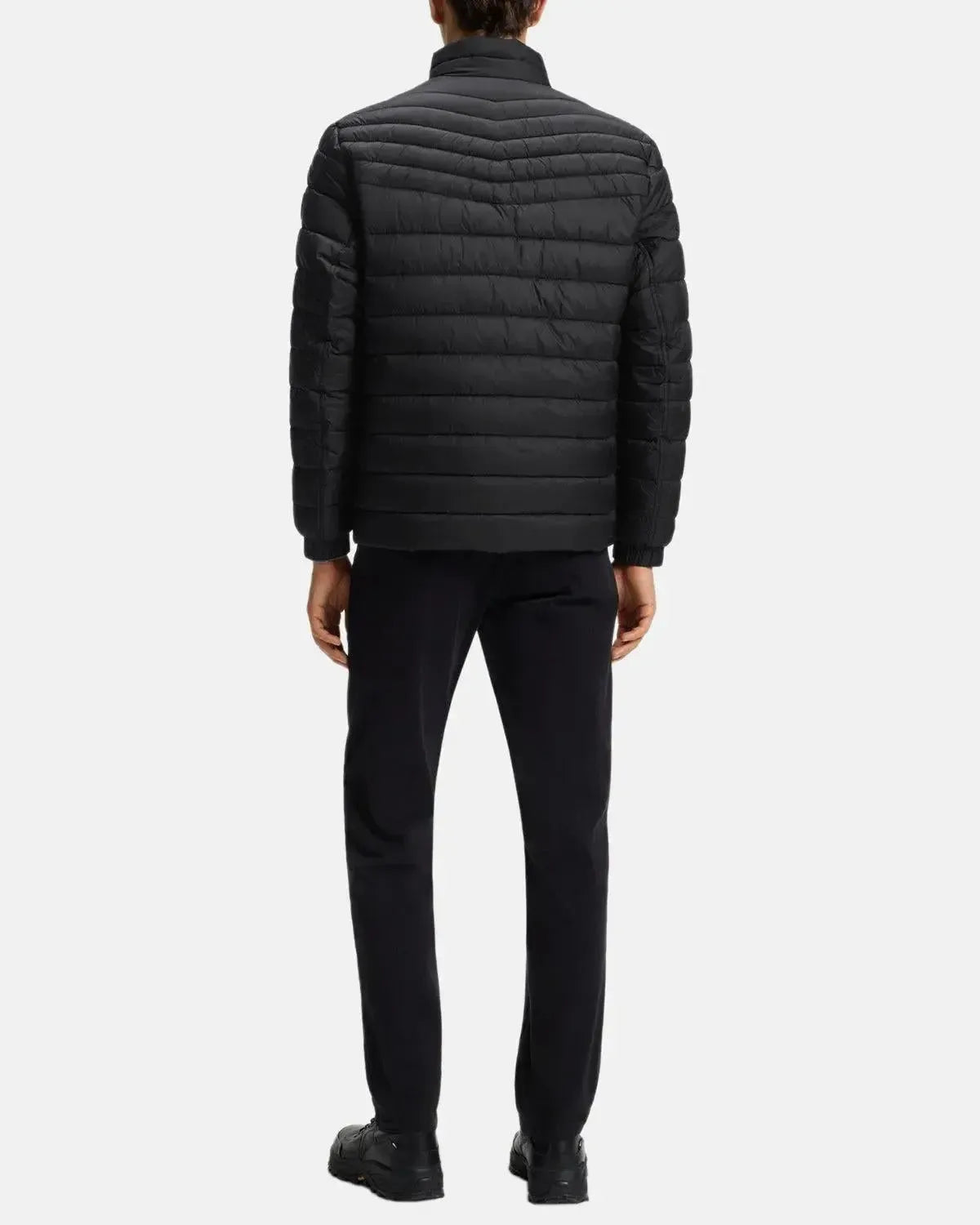 BOSS ODEN2 SLIM FIT PACKABLE PUFFER JACKET BLACK - northern threads