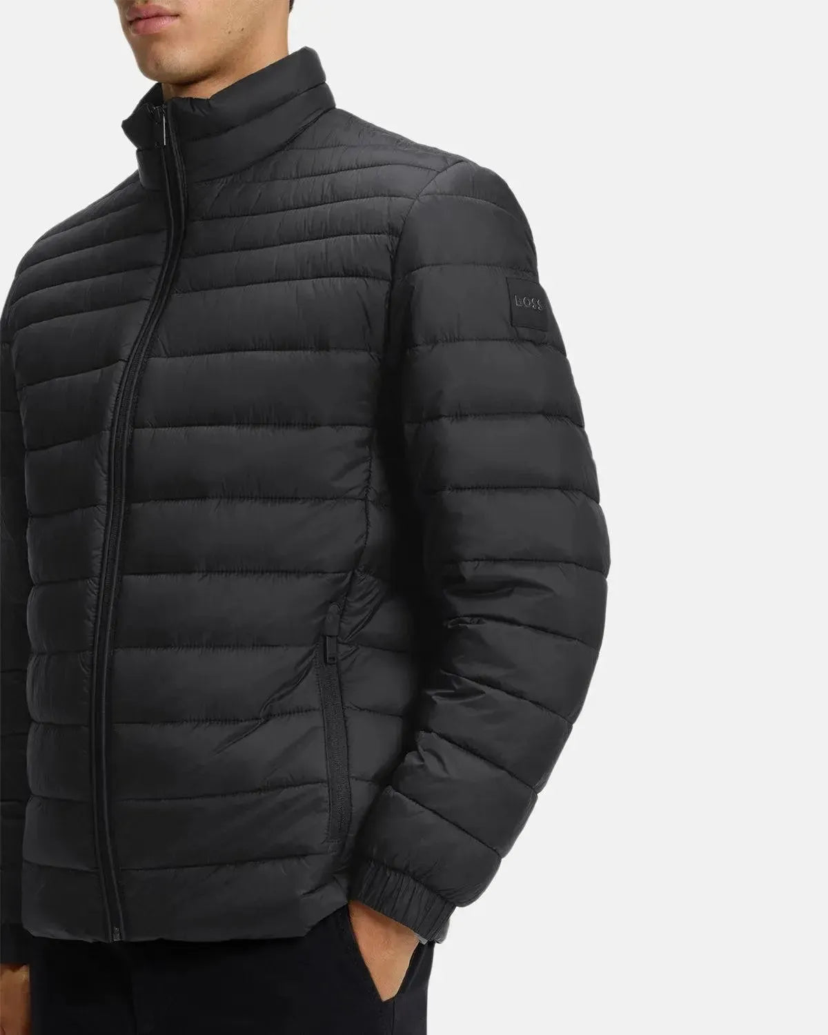 BOSS ODEN2 SLIM FIT PACKABLE PUFFER JACKET BLACK - northern threads