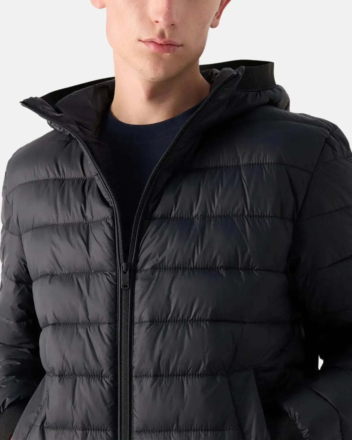 BOSS ODENIS HOODED PUFFER JACKET BLACK - northern threads