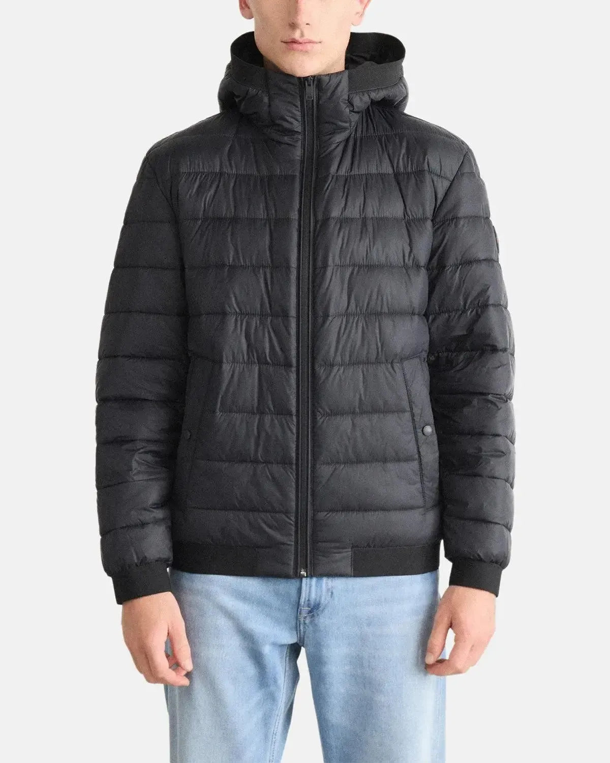 BOSS ODENIS HOODED PUFFER JACKET BLACK - northern threads