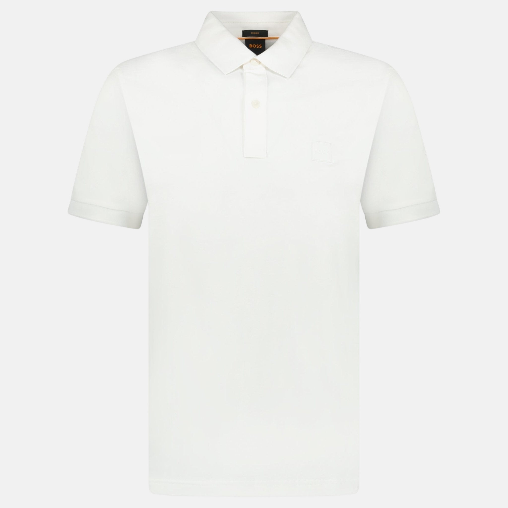 BOSS Passertip Polo Shirt White - sku-55535659385213 - northern threads uk