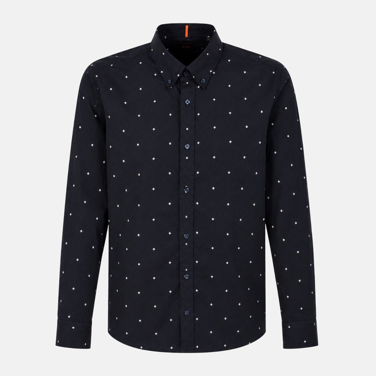 BOSS Rickert Pattern Shirt Dark Navy | Northern Threads Designer Menswear
