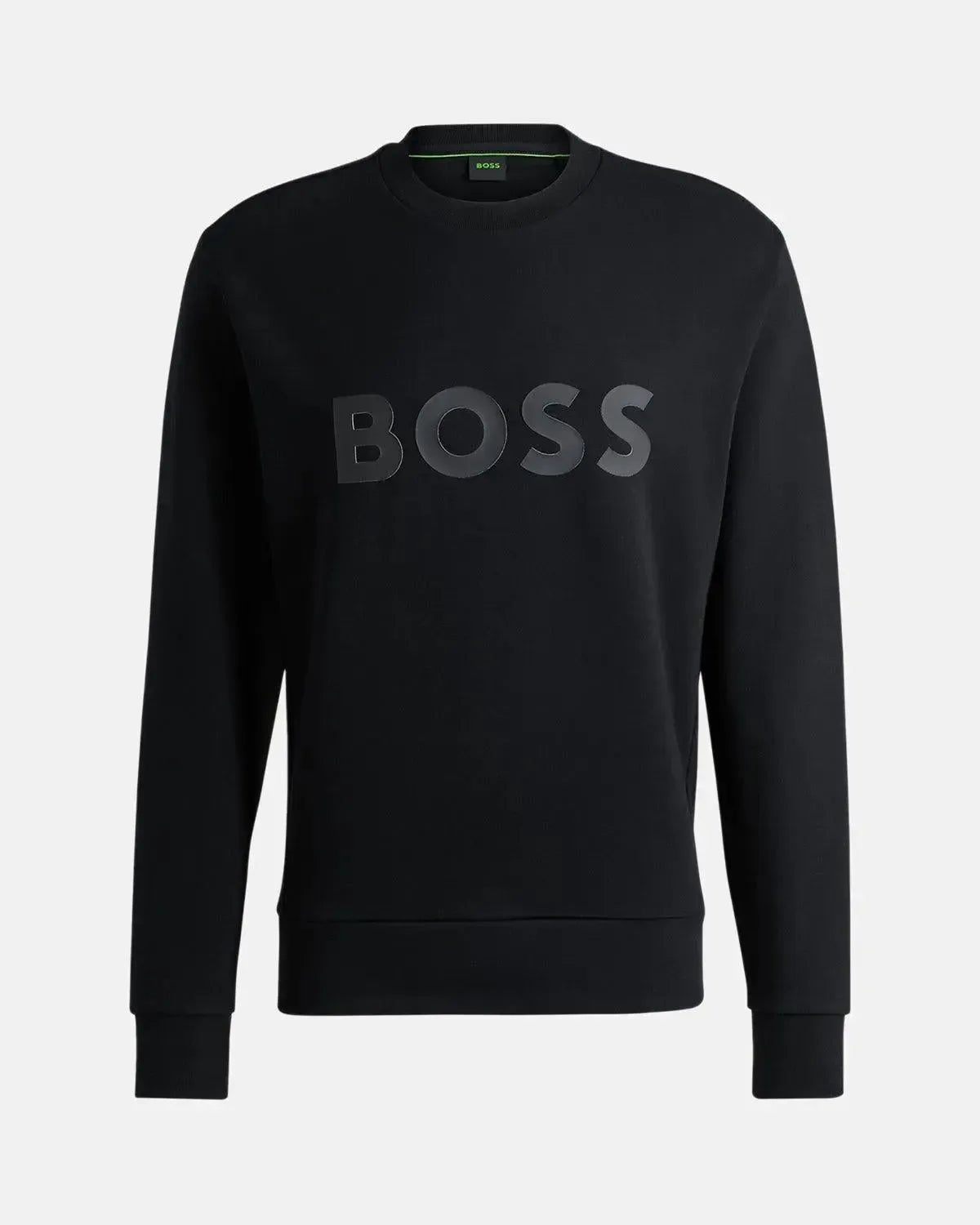 BOSS SALBO SANDWICH LOGO SWEATSHIRT BLACK - HUGO-BOSS-50506119-001-S - northern threads uk