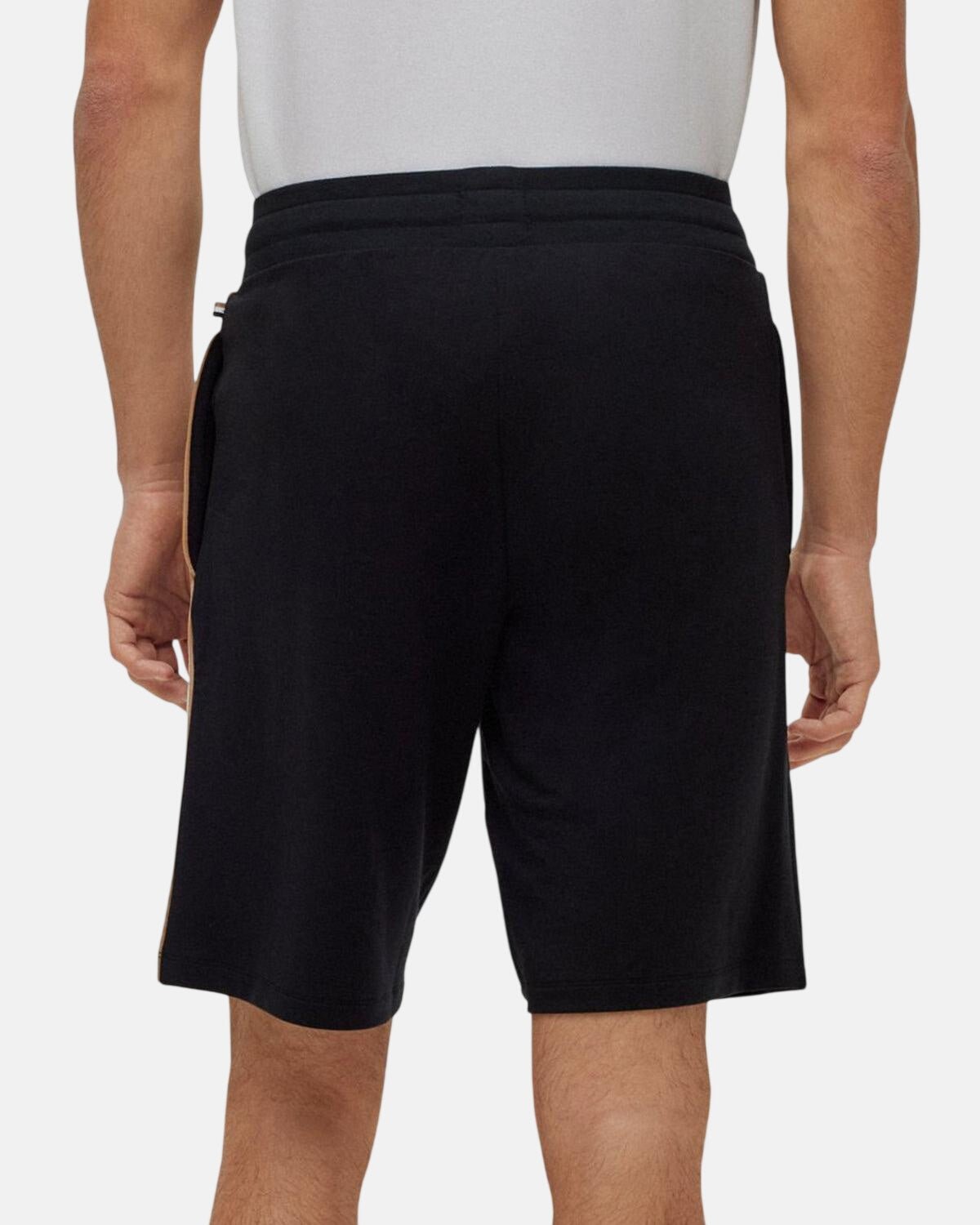 BOSS SIGNATURE STRIPE LOUNGEWEAR SHORTS BLACK - HUGO-BOSS-50491511-001-XS - northern threads uk