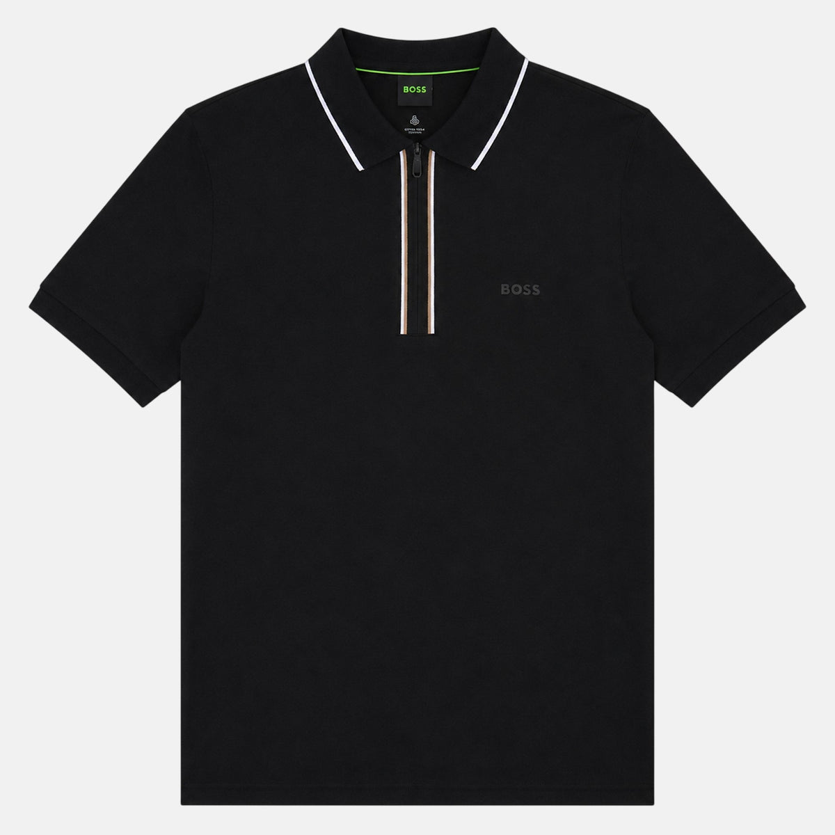 BOSS Slim Fit Philix Zip Polo Shirt Black | Northern Threads Designer Menswear
