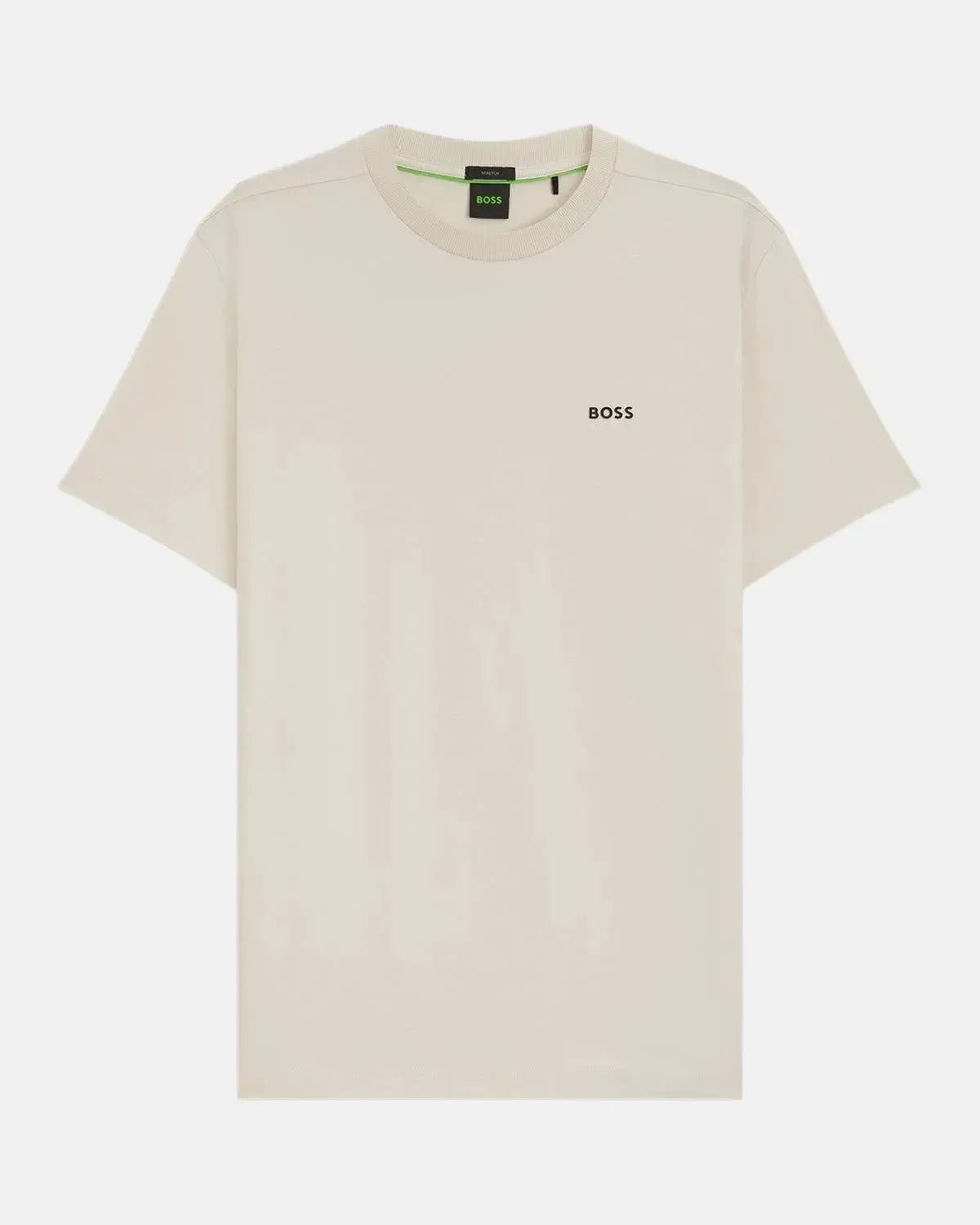 BOSS STRETCH COTTON LOGO T - SHIRT NATURAL - HUGO-BOSS-50506373-131-S - northern threads uk