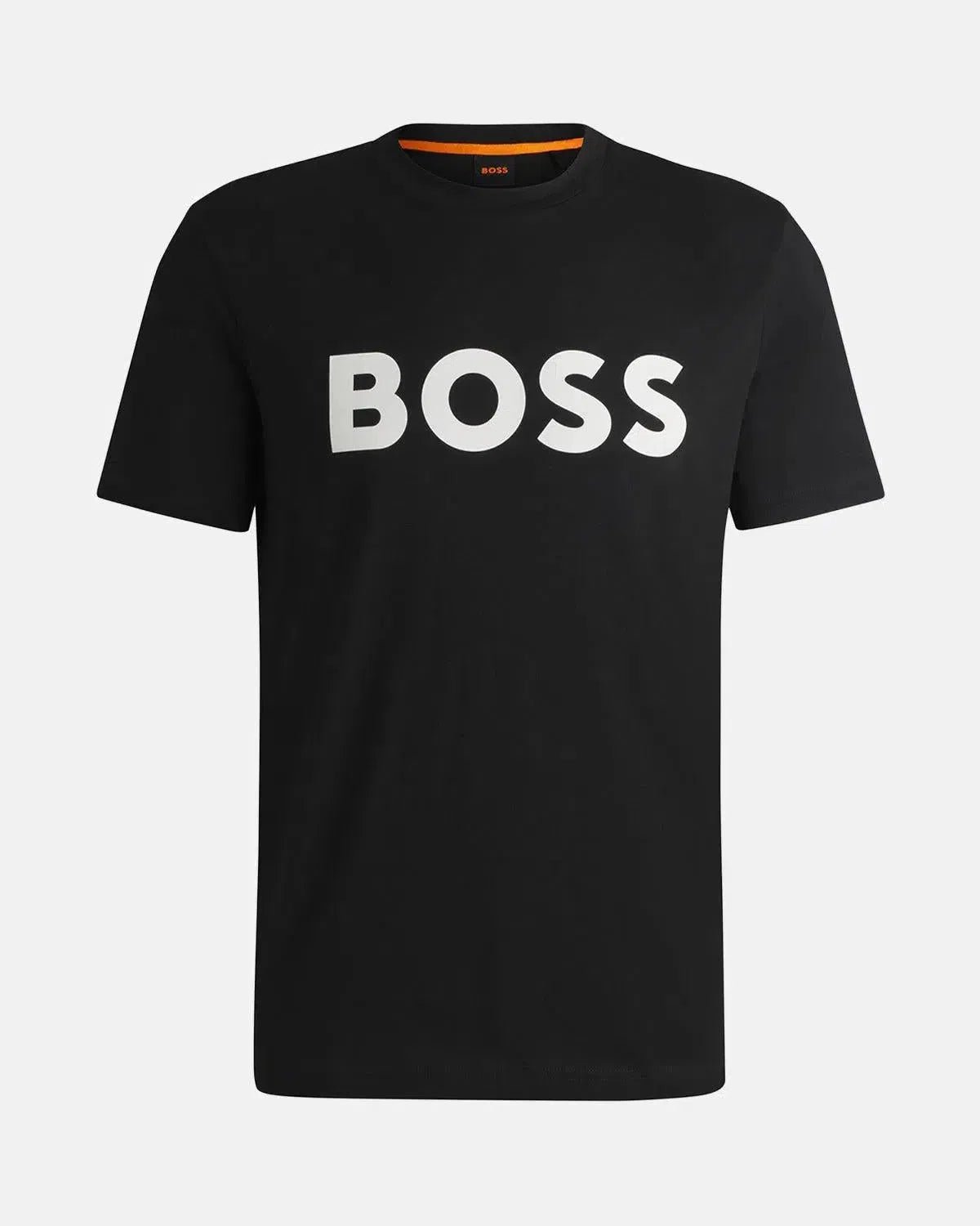 BOSS Thinking 1 Rubber Print Logo T-Shirt Black White | Northern Threads Designer Menswear