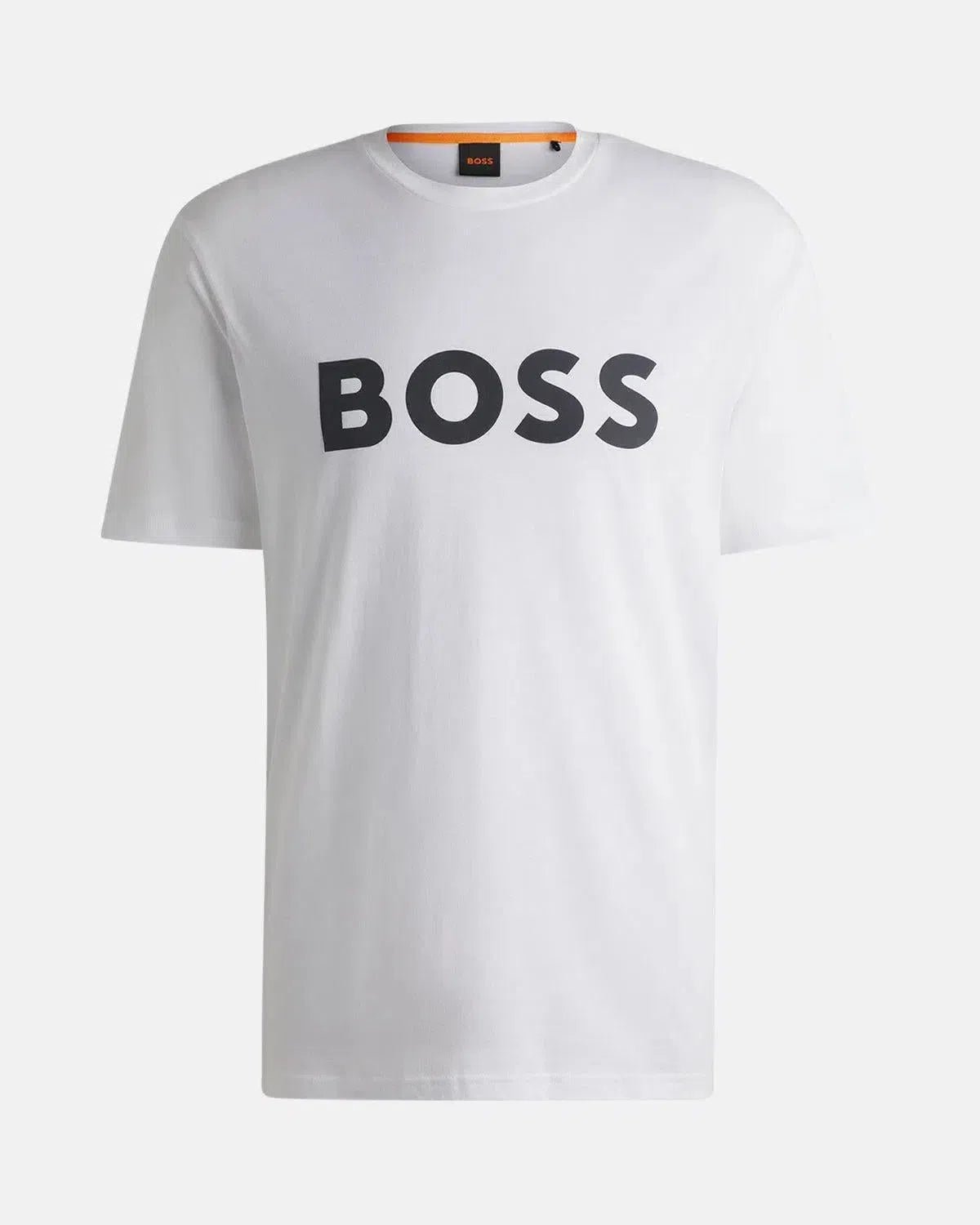 BOSS THINKING 1 RUBBER PRINT LOGO T - SHIRT WHITE - HUGO-BOSS-50481923-100-S - northern threads uk