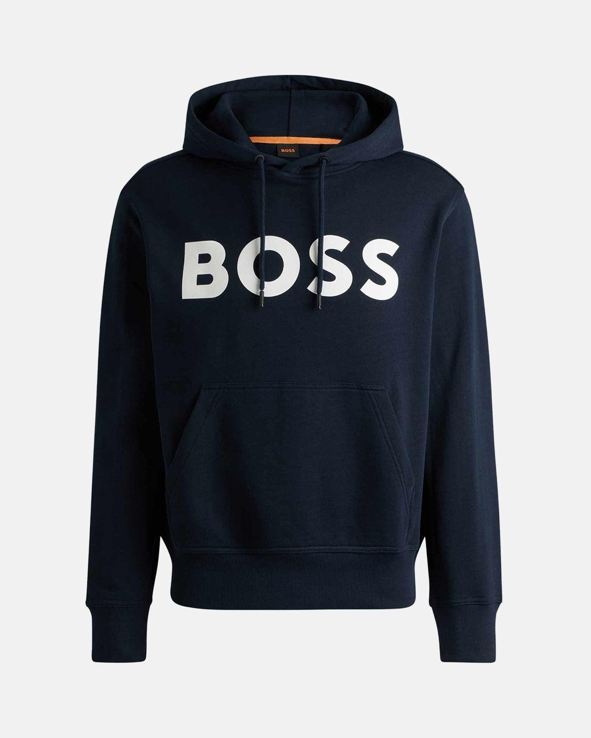 BOSS WEBASIC LOGO HOODIE DARK BLUE - BOSS-50523074-404-S - northern threads uk