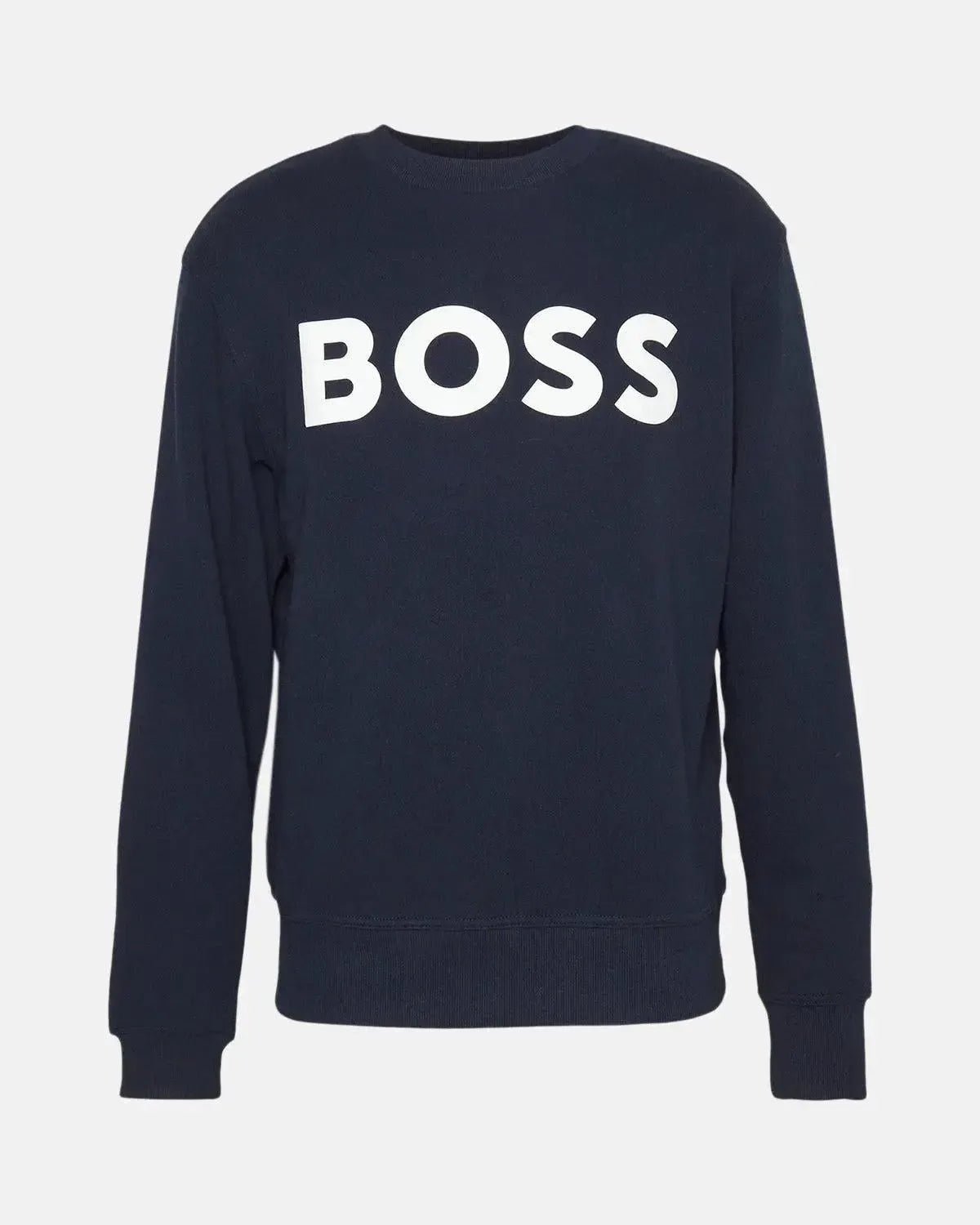 BOSS WEBASIC LOGO SWEATSHIRT DARK BLUE - HUGO-BOSS-50487133-404-S - northern threads uk
