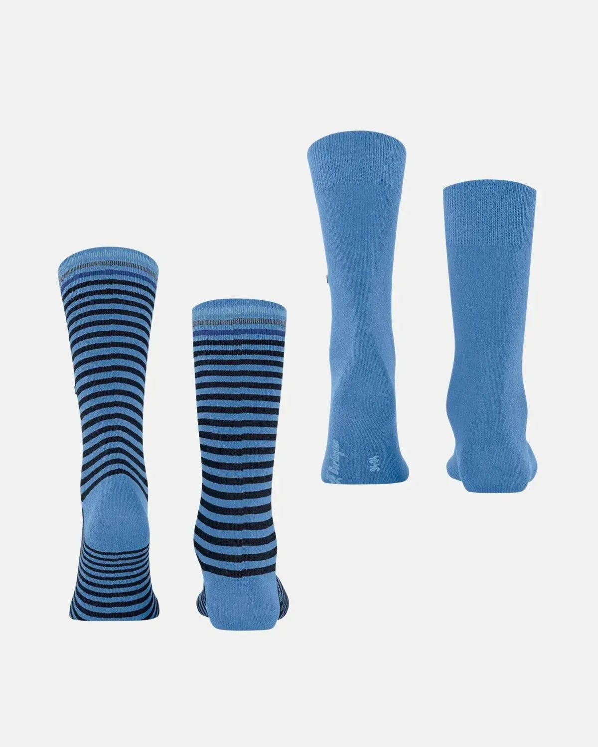 BURLINGTON SOCKS-BURLINGTON EVERYDAY STRIPE 2-PACK SOCKS MARINA-NORTHERN THREADS DESIGNER MENSWEAR