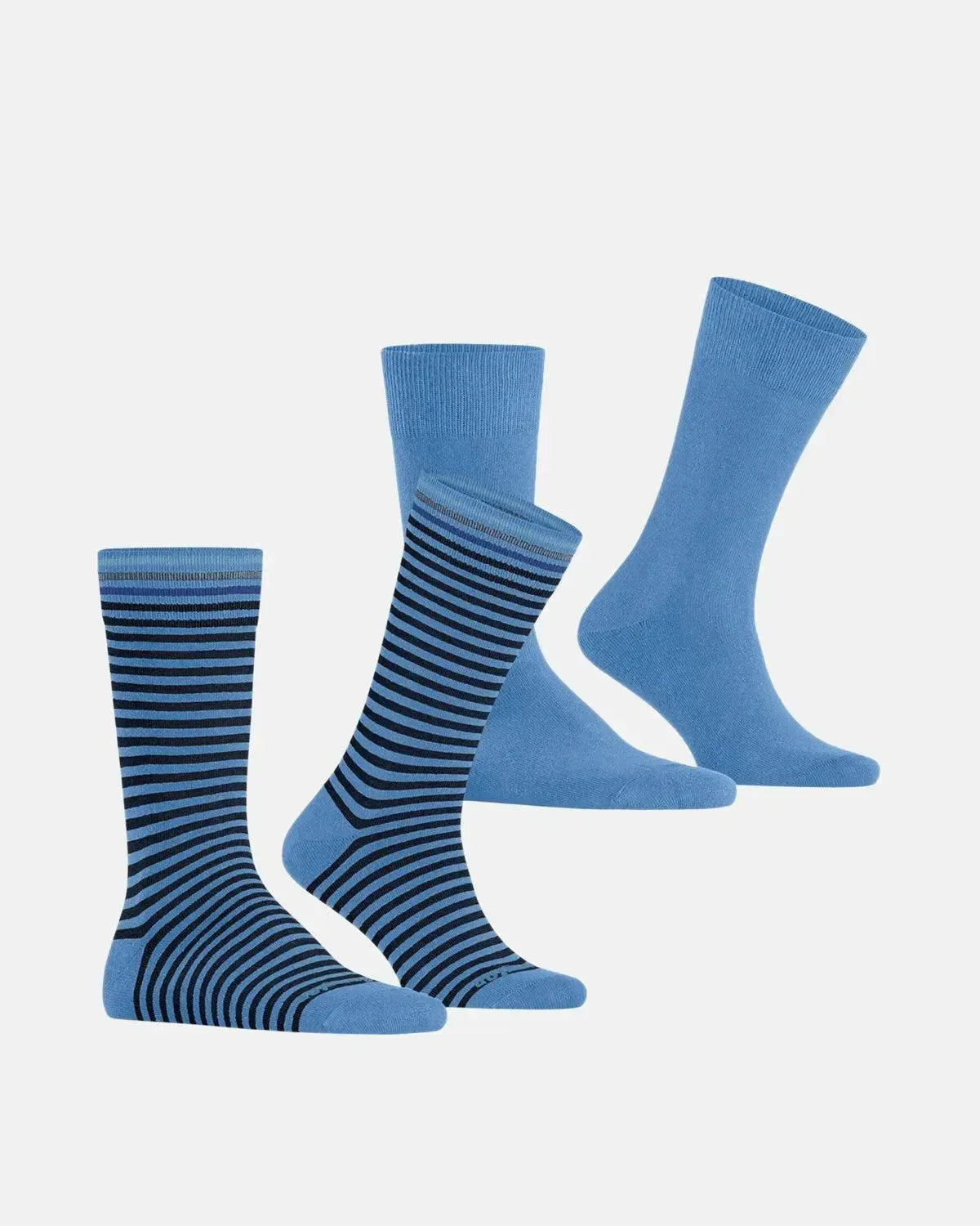 BURLINGTON SOCKS-BURLINGTON EVERYDAY STRIPE 2-PACK SOCKS MARINA-NORTHERN THREADS DESIGNER MENSWEAR