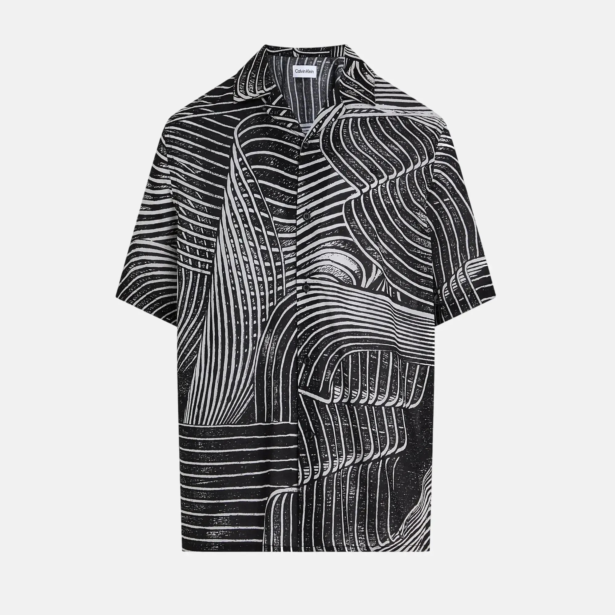 Calvin Klein All Over Printed Beach Shirt Palm Leaves AOP - SS25178-S - northern threads uk