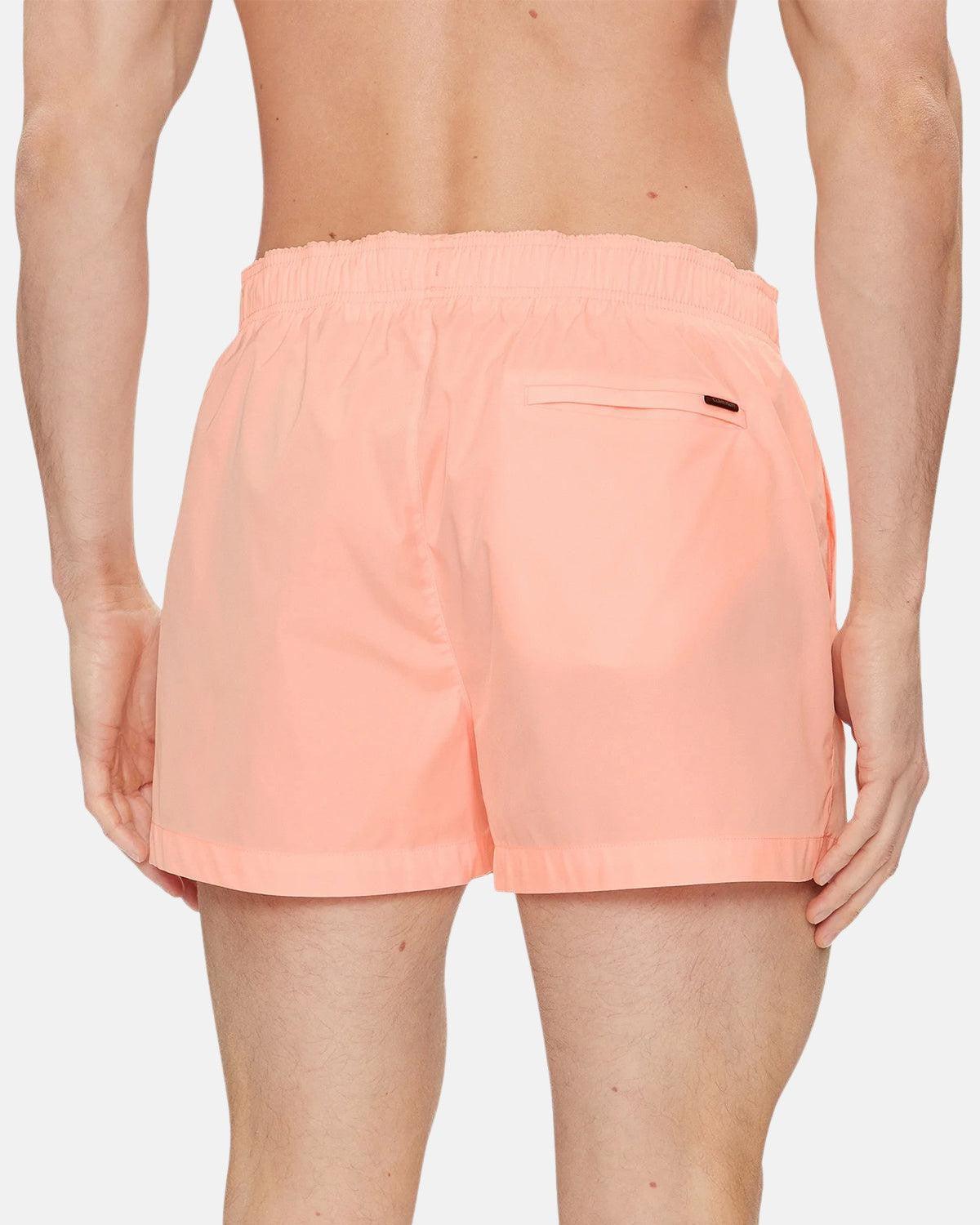 CALVIN KLEIN TAG LOGO SWIM SHORTS PINK - CALVIN-KLEIN-KM0KM00941-U03-S - northern threads uk