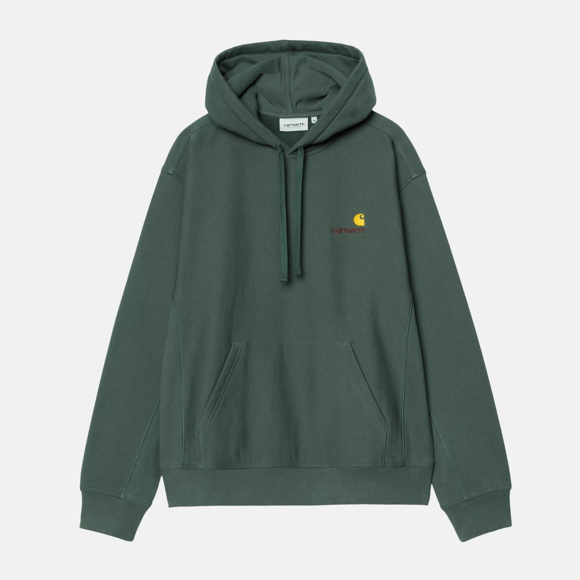 Carhartt WIP American Script Hoodie Kale Green - SPR1026-S - northern threads uk