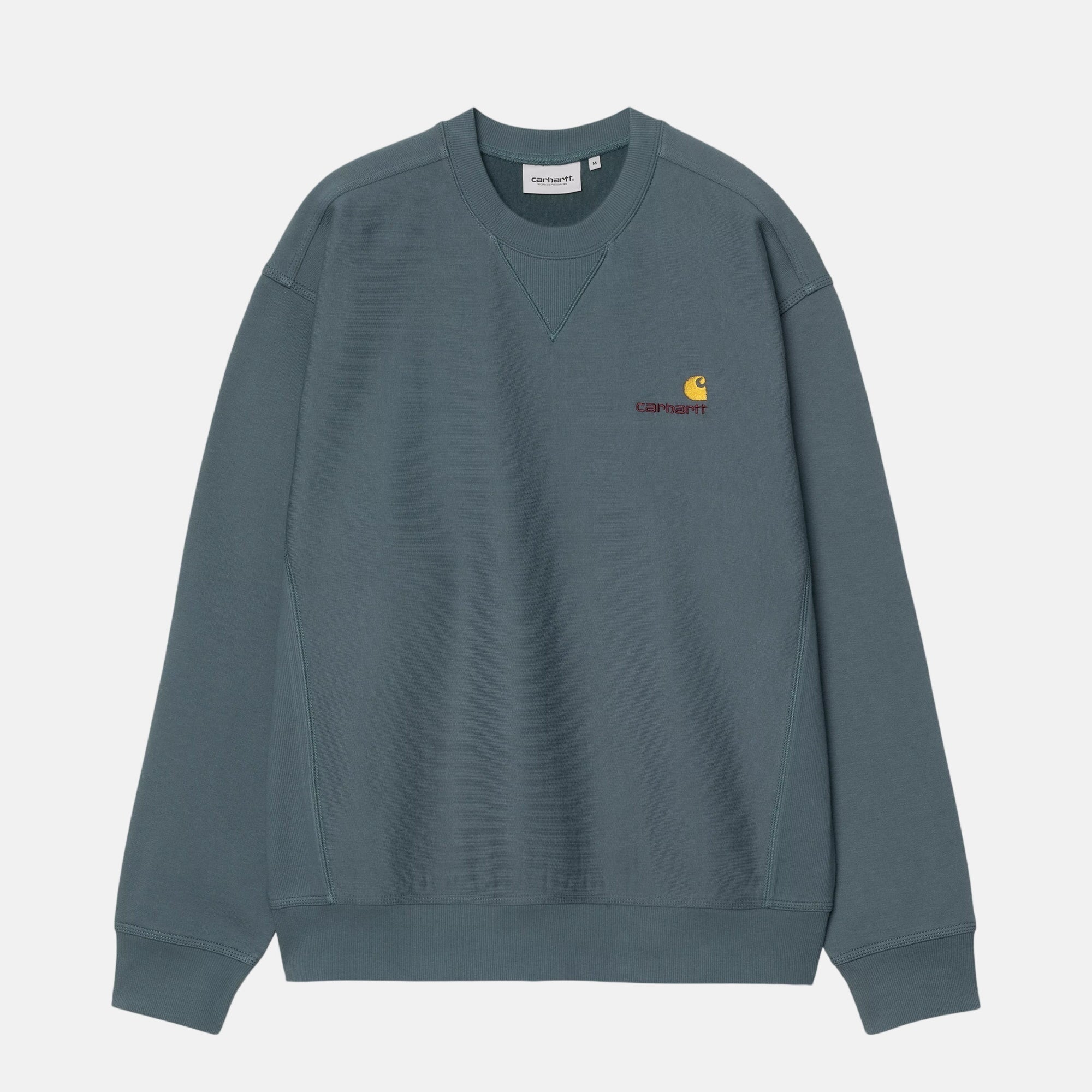 Carhartt WIP American Script Sweatshirt Office Blue - SPR1030-S - northern threads uk