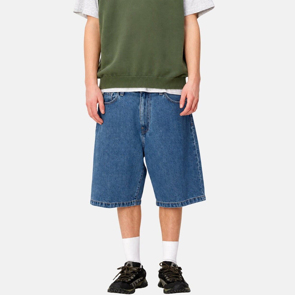 Carhartt WIP Denim Landon Short Blue Heavy Stone Wash | Northern Threads Designer Menswear
