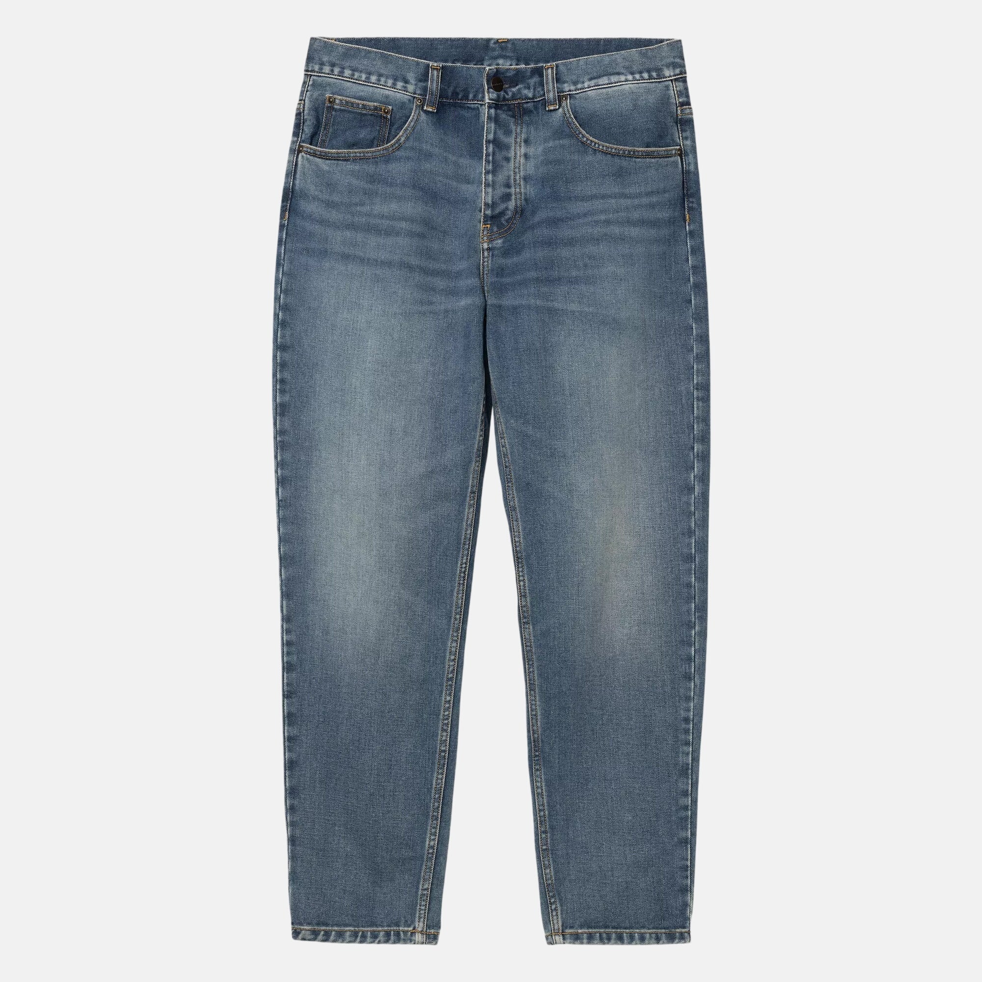 Carhartt WIP Denim Newel Pant Blue Dark Used - SPR572-30 - northern threads uk