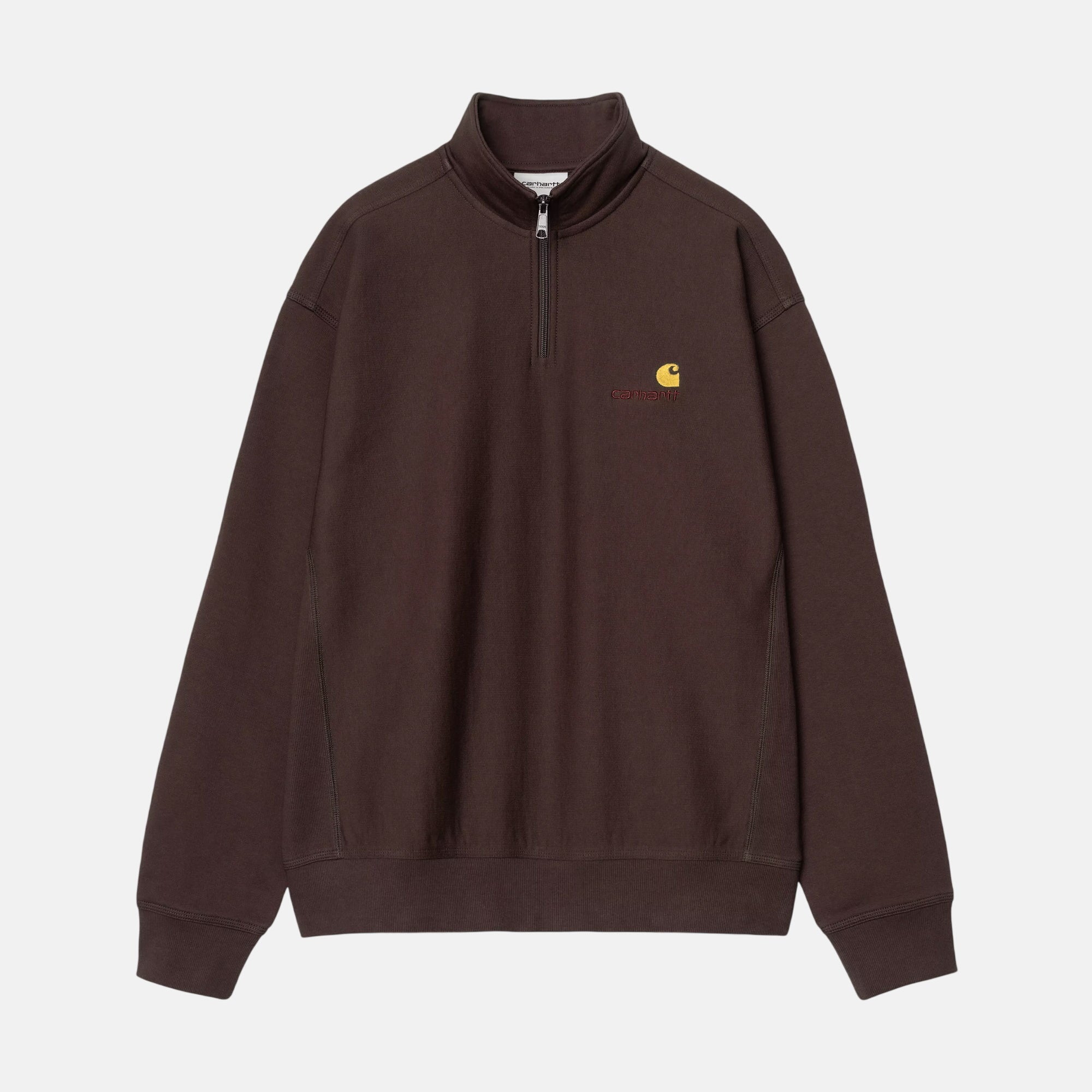Carhartt WIP Half Zip American Script Sweatshirt Palisander - SPR1028-M - northern threads uk
