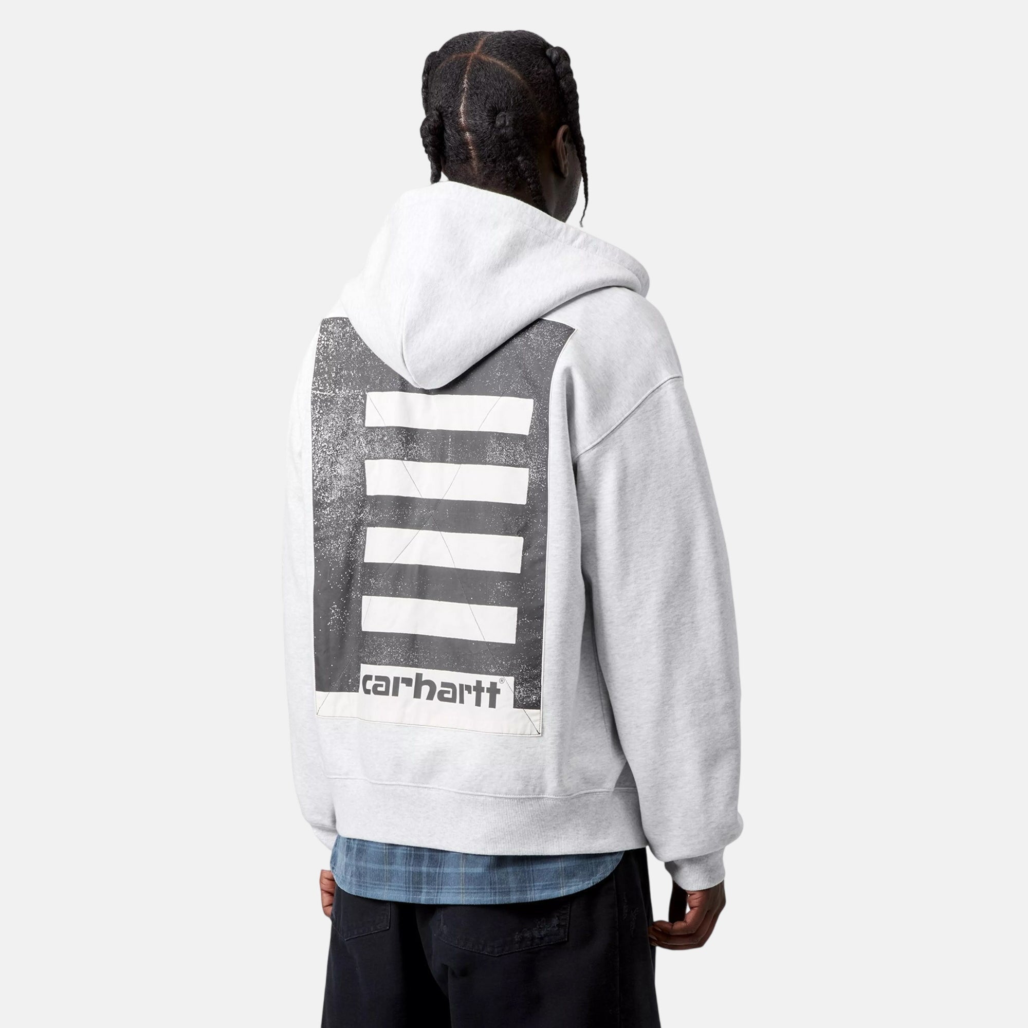 Carhartt WIP Hooded Archive Lines Sweatshirt Jacket Ash Heather - SPR992-M - northern threads uk