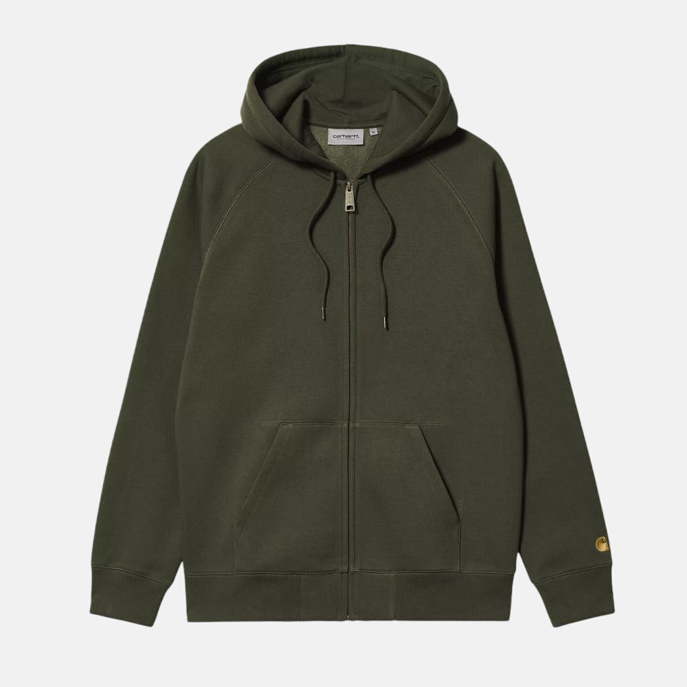 Carhartt WIP Hooded Chase Jacket Olive Gold - SPR915-S - northern threads uk