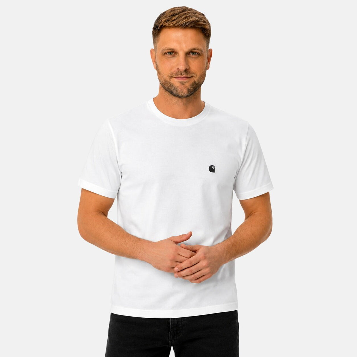 Carhartt WIP S/S Madison T-Shirt White/Black | Northern Threads Designer Menswear