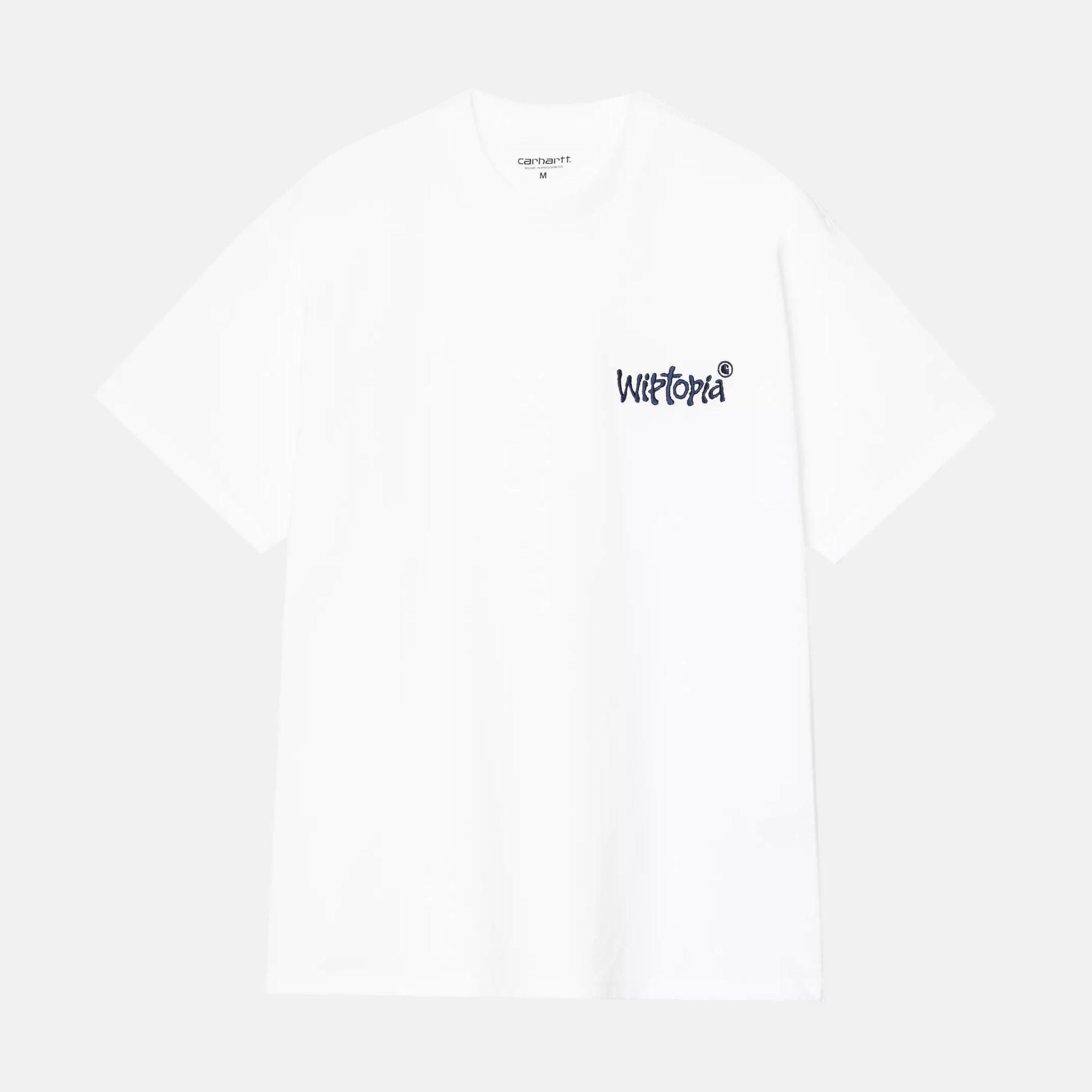Carhartt WIP Wiptopia Script T-Shirt White Blue - SPR569-M - northern threads uk