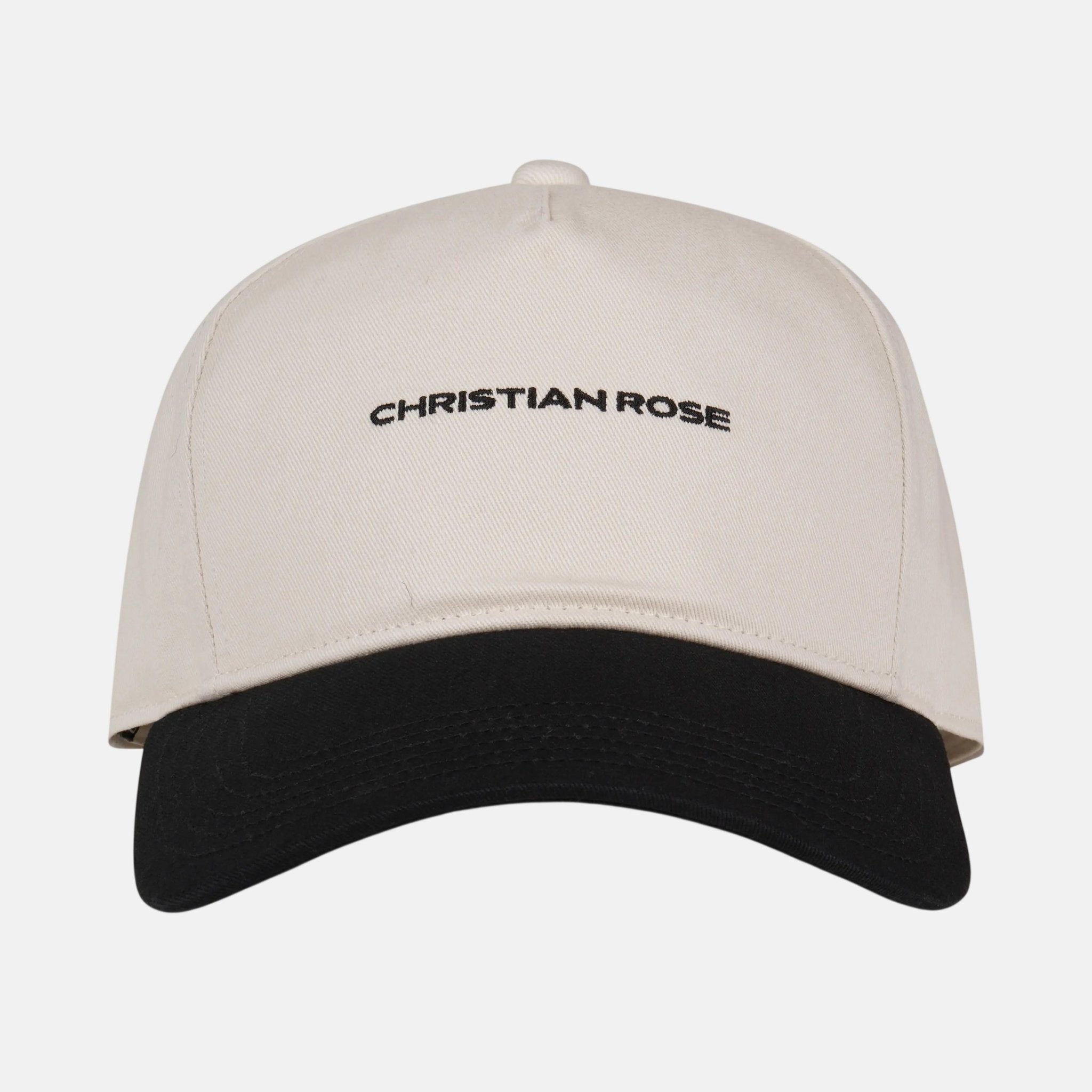 Christian Rose Contrast Unstructured Trucker Cap White Black - CR038WB - northern threads uk