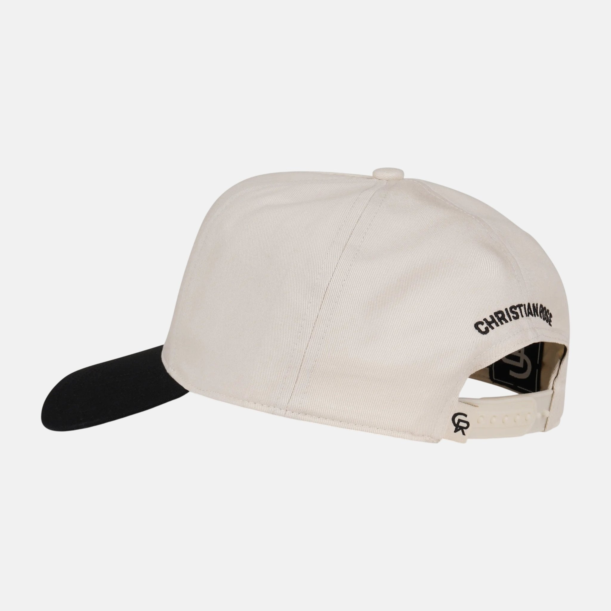 Christian Rose Contrast Unstructured Trucker Cap White Black - CR038WB - northern threads uk