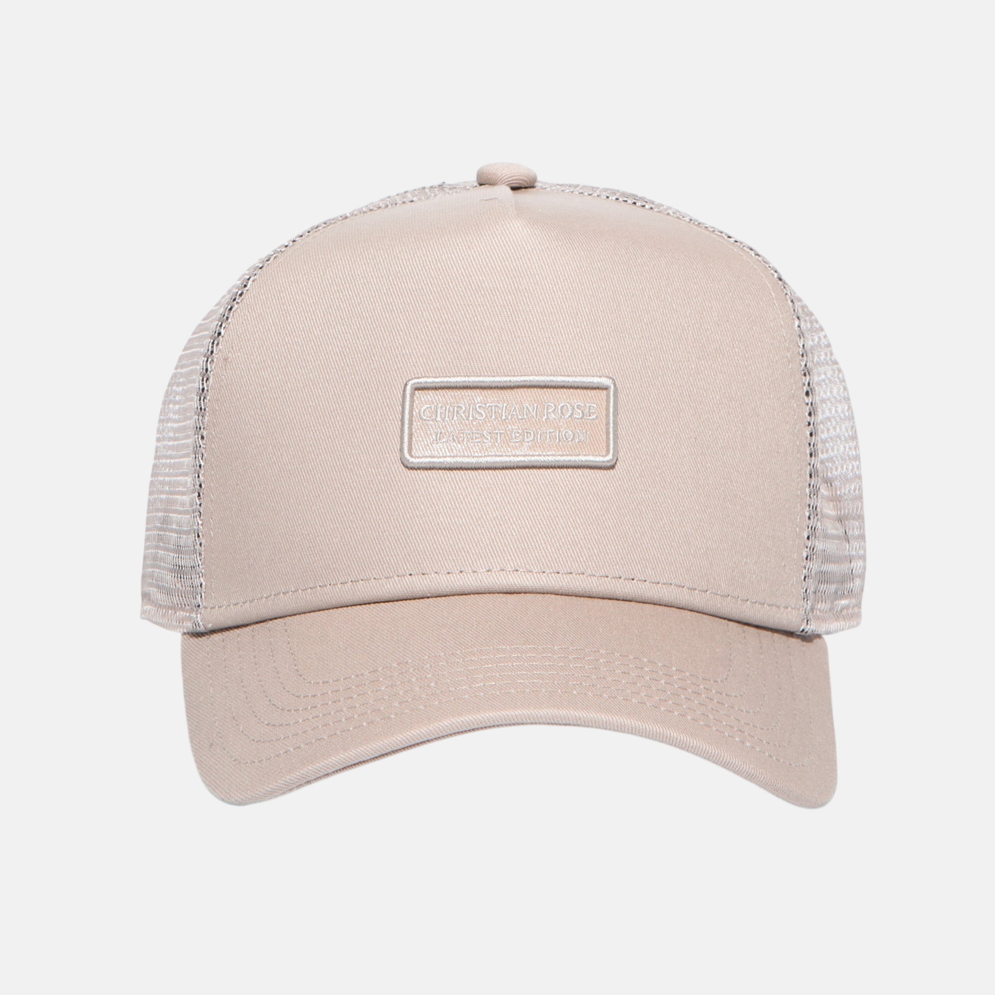 Christian Rose Small Plate Trucker Cap White - CR023TT - northern threads uk