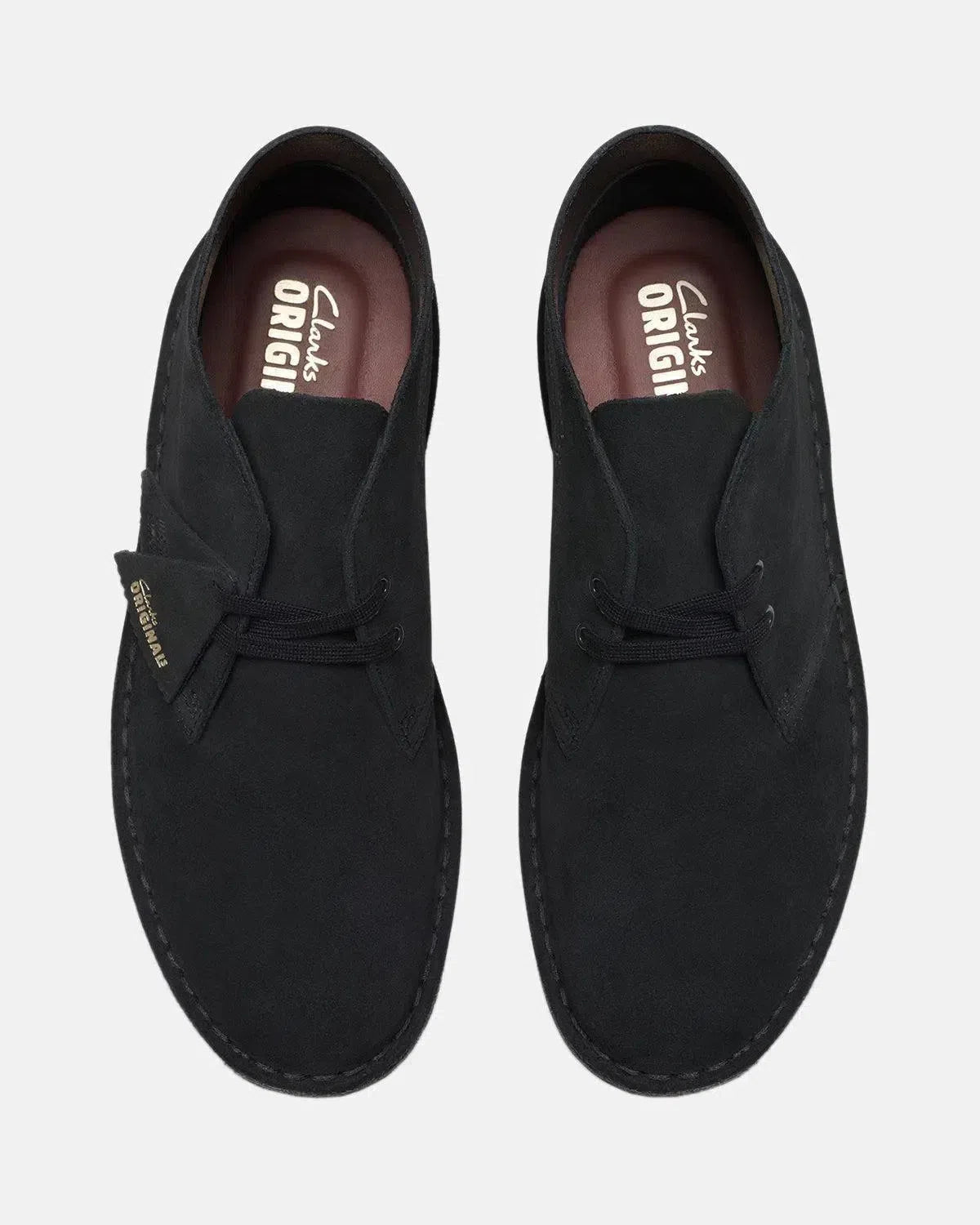 CLARKS ORIGINALS-CLARKS ORIGINALS DESERT BOOTS BLACK SUEDE-NORTHERN THREADS DESIGNER MENSWEAR