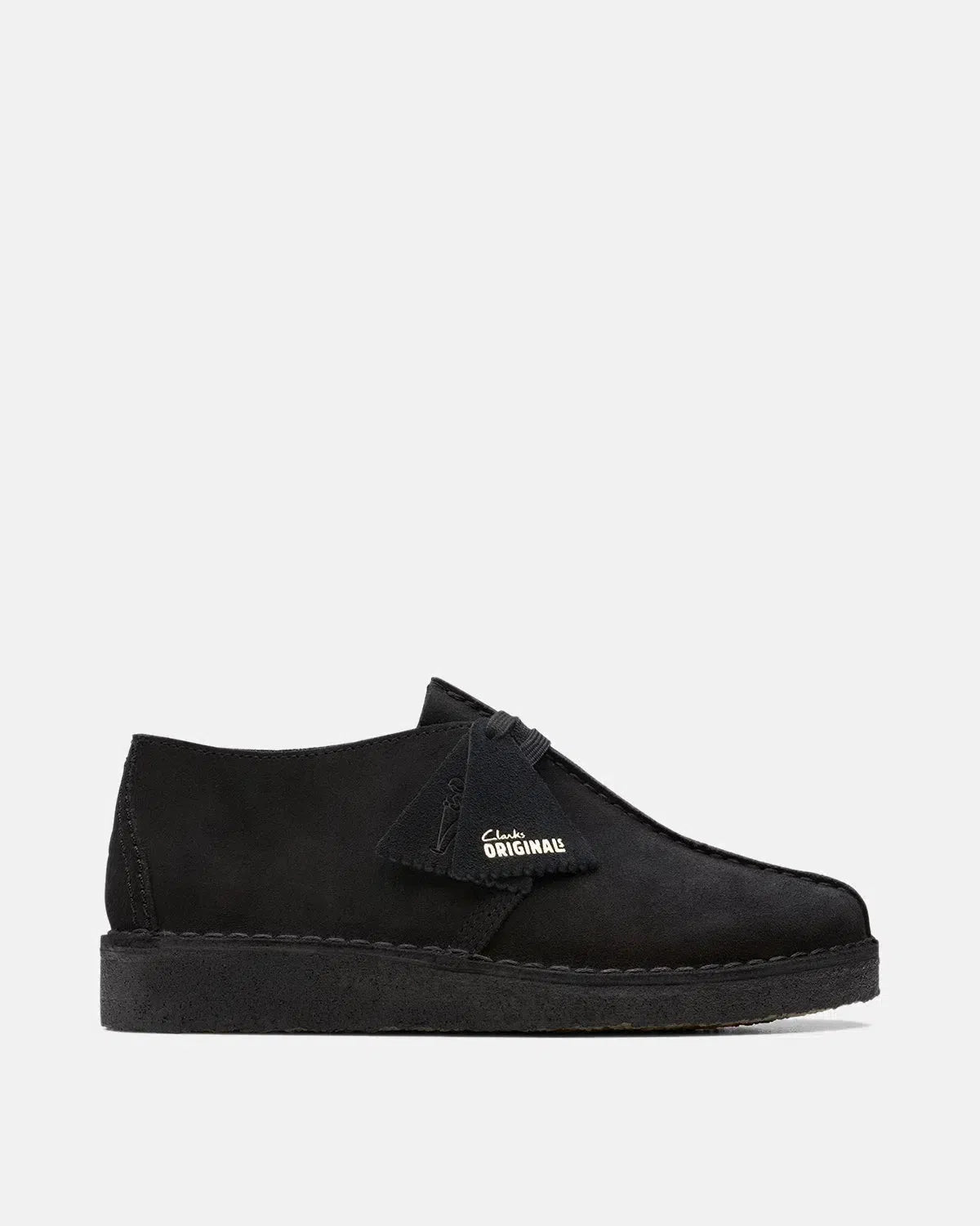 CLARKS ORIGINALS DESERT TREK SHOES BLACK SUEDE - northern threads