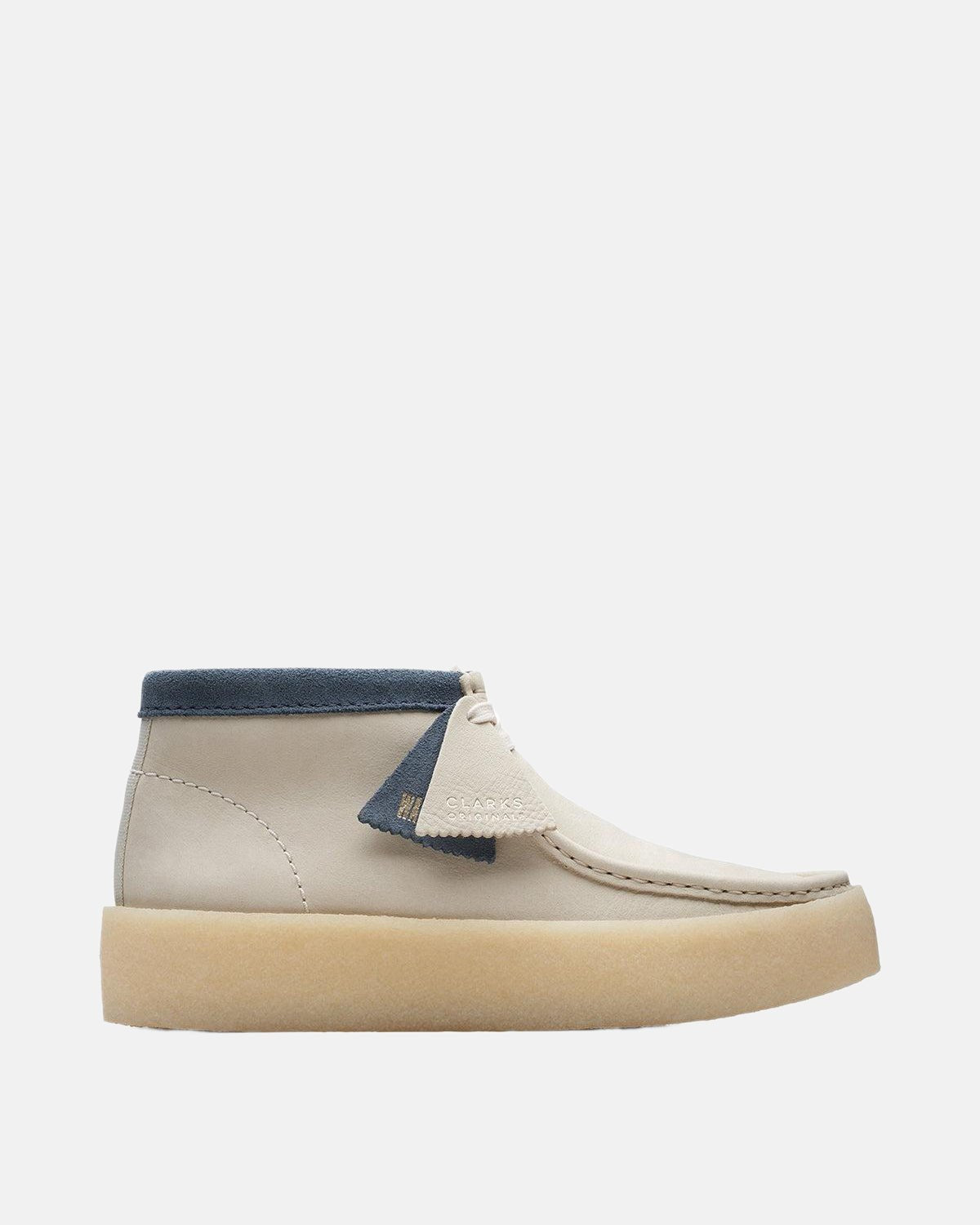 CLARKS ORIGINALS WALLABEE CUP BOOTS WHITE NUBUCK - CLARKS-26171090-UK7 - northern threads uk