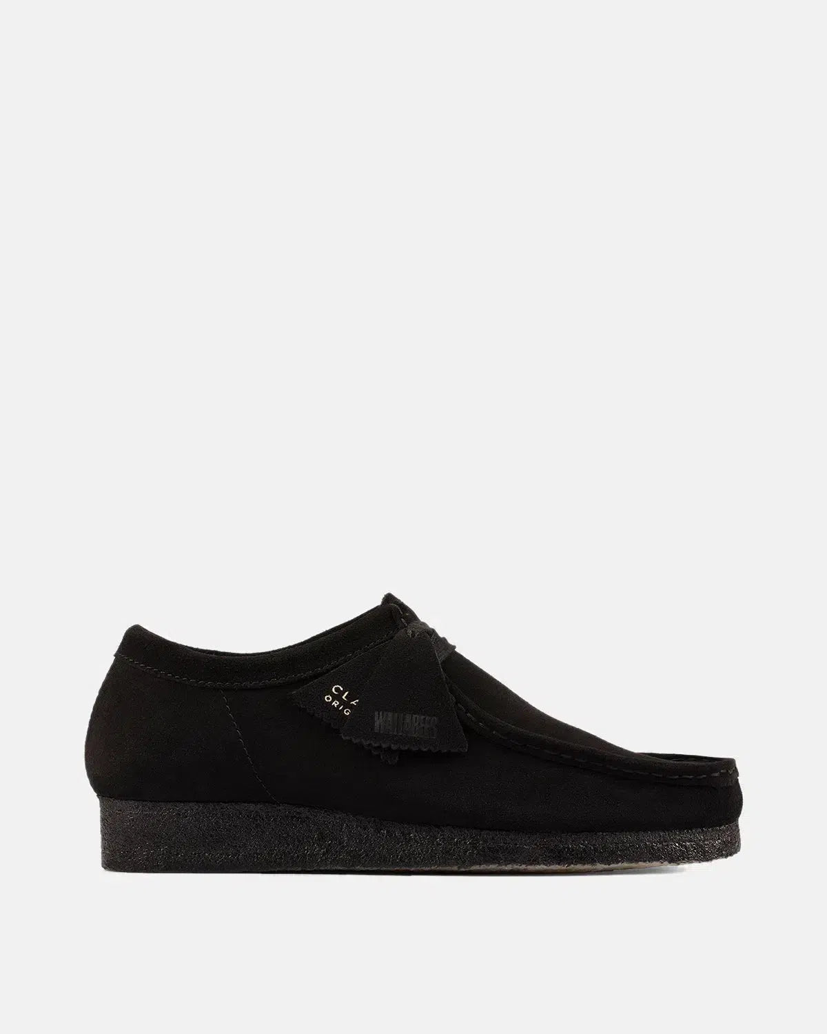 CLARKS ORIGINALS WALLABEE SHOES BLACK SUEDE - CLARKS-26155519-7 - northern threads uk