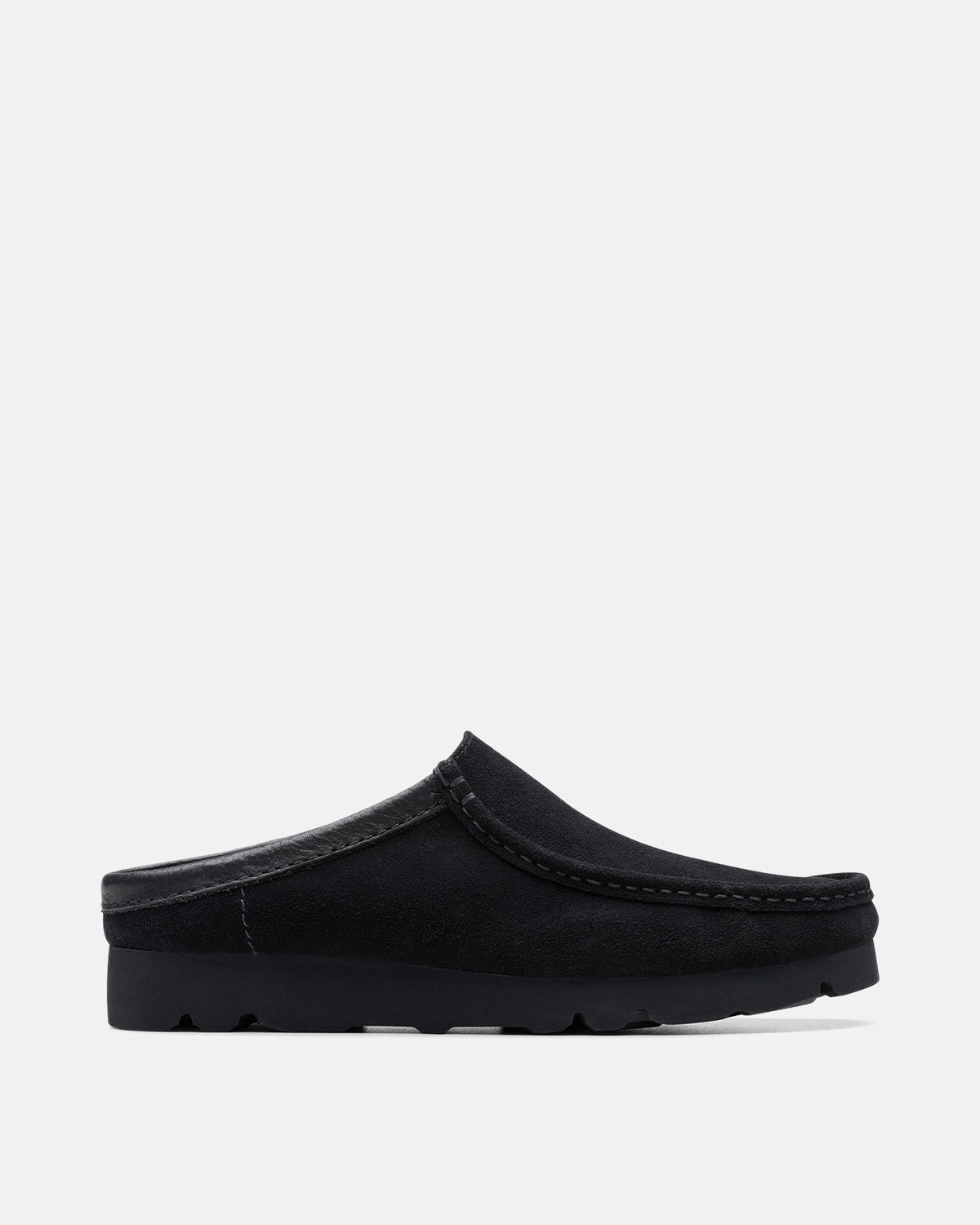 CLARKS ORIGINALS WALLABEE SLIP SHOES BLACK SUEDE - CLARKS-26180443-UK7 - northern threads uk