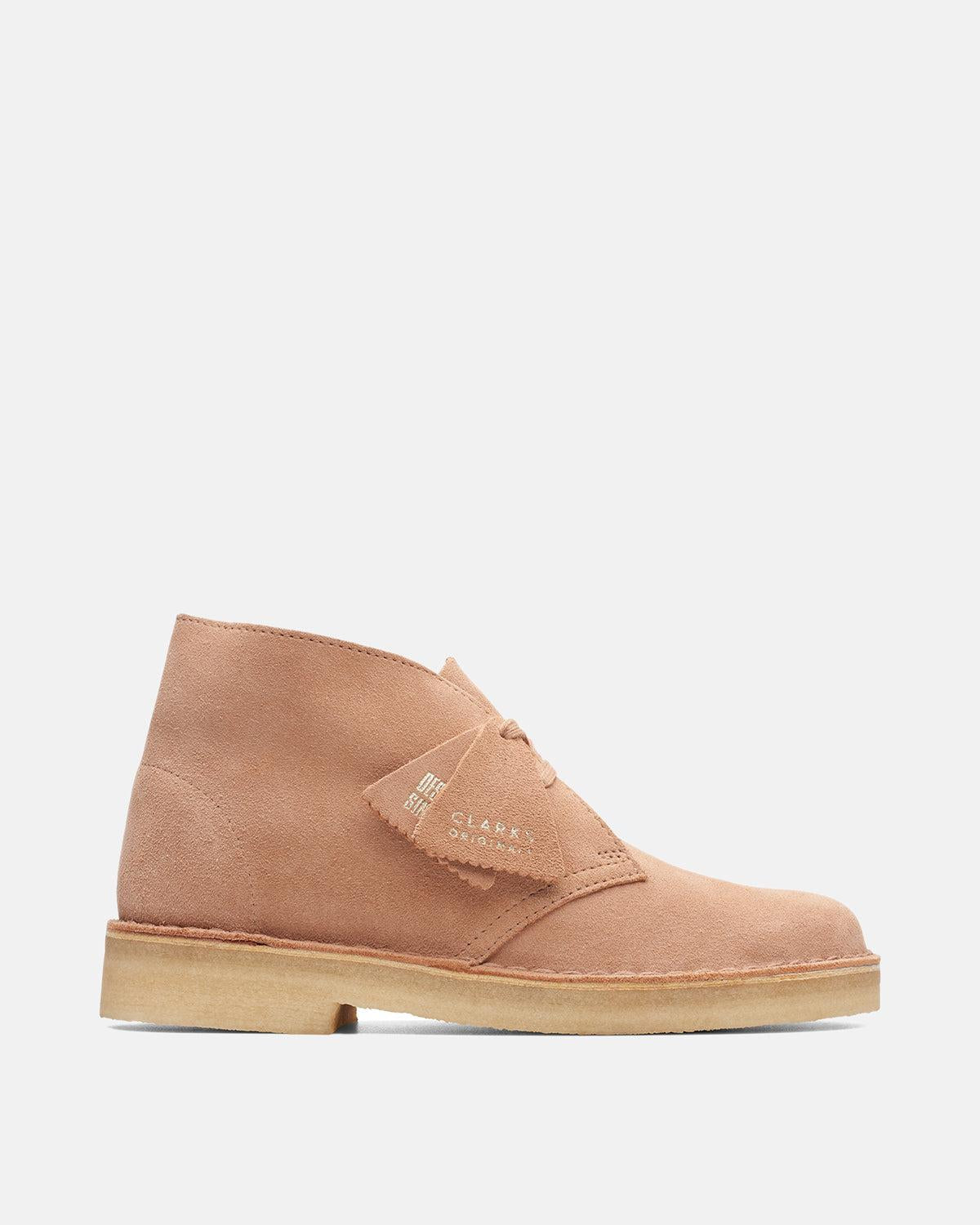 CLARKS ORIGINALS WOMENS DESERT BOOTS WARM BEIGE SUEDE - CLARKS-26173214-UK4 - northern threads uk