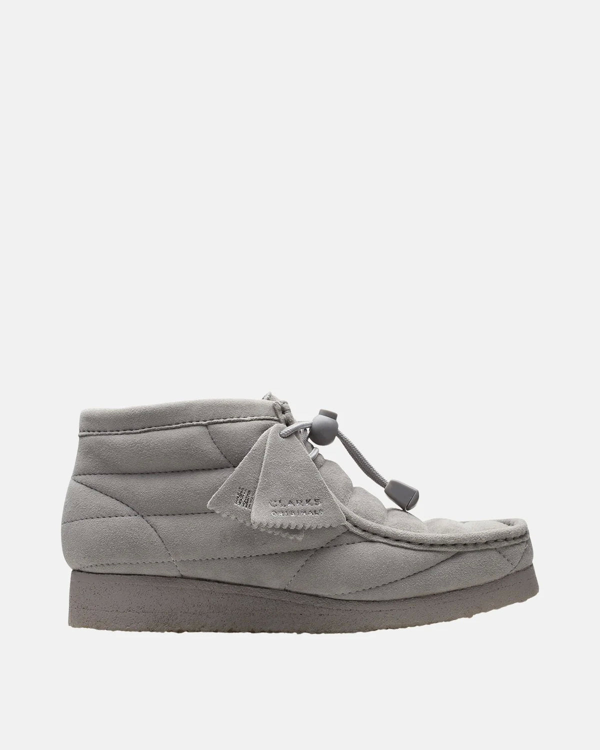 CLARKS ORIGINALS WOMENS WALLABEE BOOTS QUILTED GREY SUEDE - CLARKS-26173231-UK4 - northern threads uk