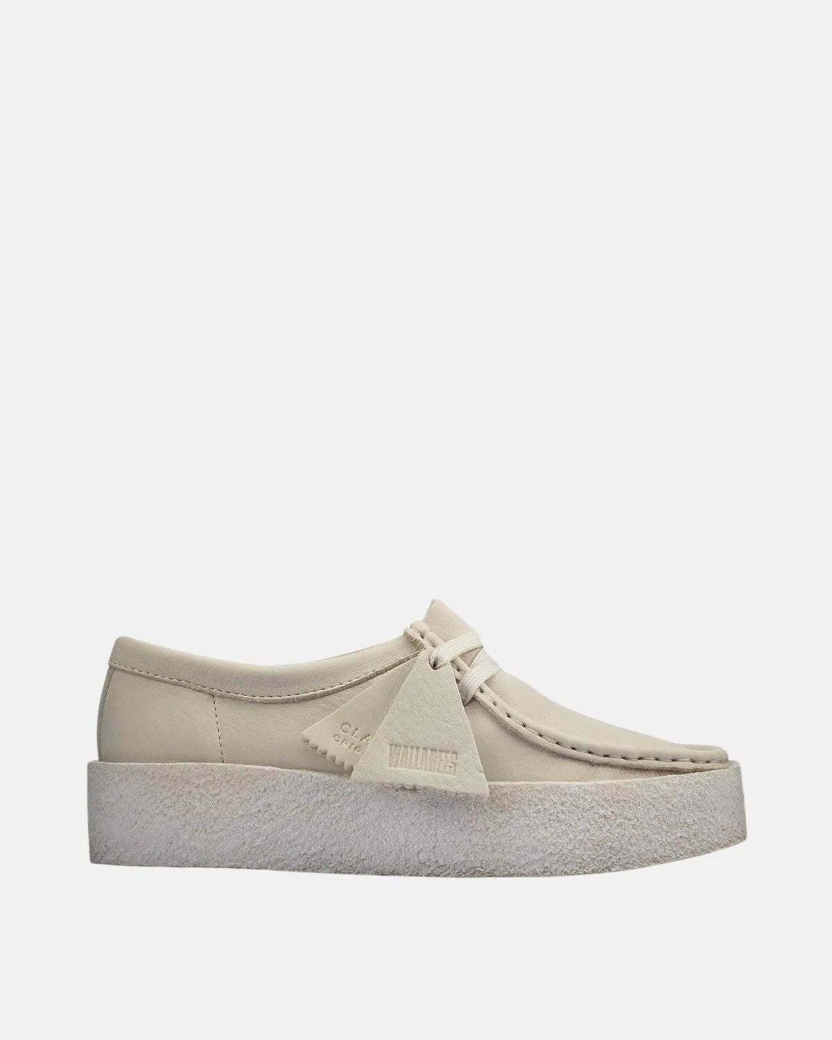 CLARKS ORIGINALS WOMENS WALLABEE CUP SHOES WHITE NUBUCK - CLARKS-26158152-UK3 - northern threads uk