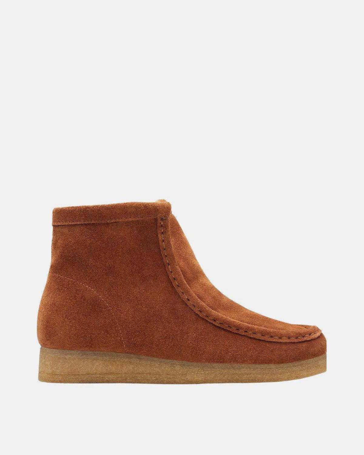 CLARKS ORIGINALS WOMENS WALLABEE HI BOOTS CARAMEL WLINED - CLARKS-26174007-UK3.5 - northern threads uk
