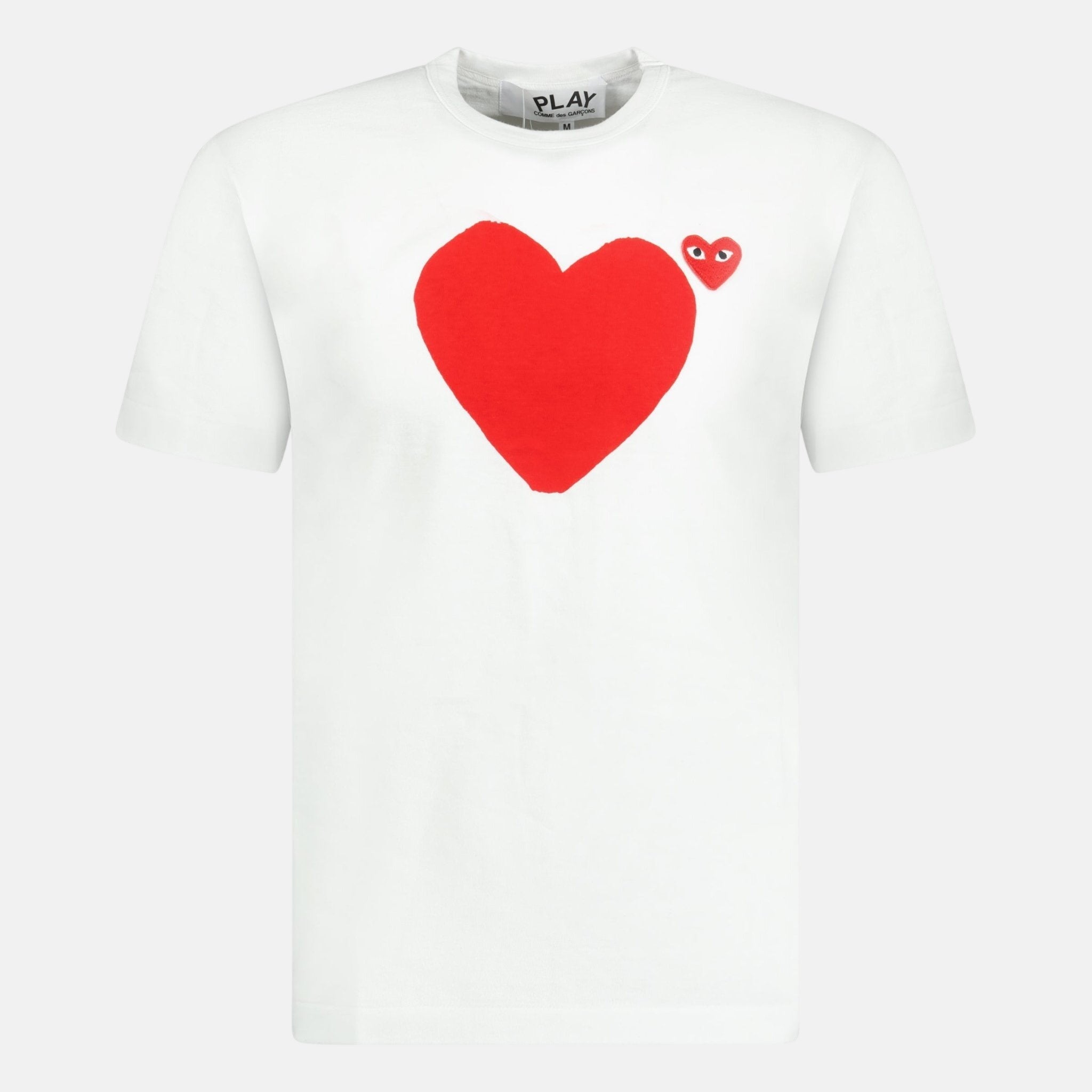 Comme des Garcons Play Red Heart Logo T-Shirt White - C42 - northern threads uk