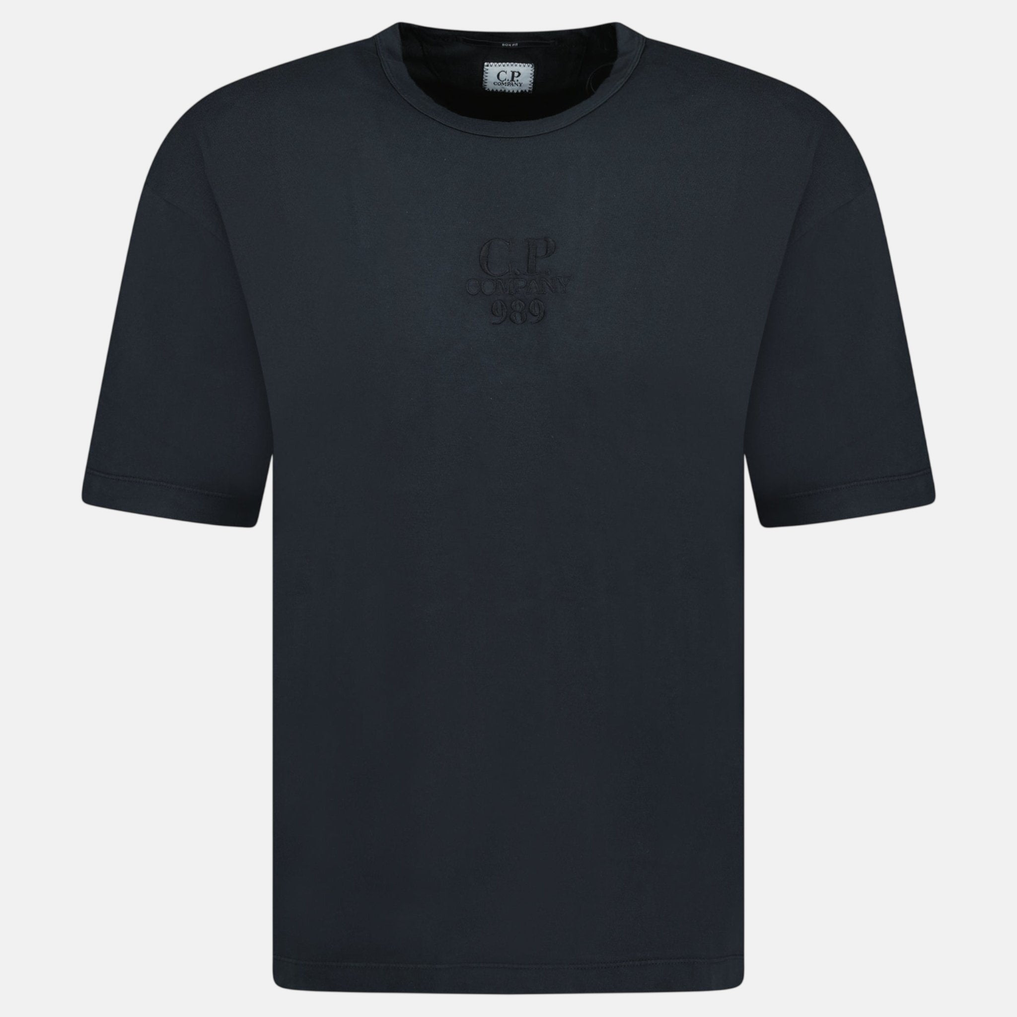 CP Company 20/1 Jersey Boxy Logo T-Shirt Black - A74 - northern threads uk
