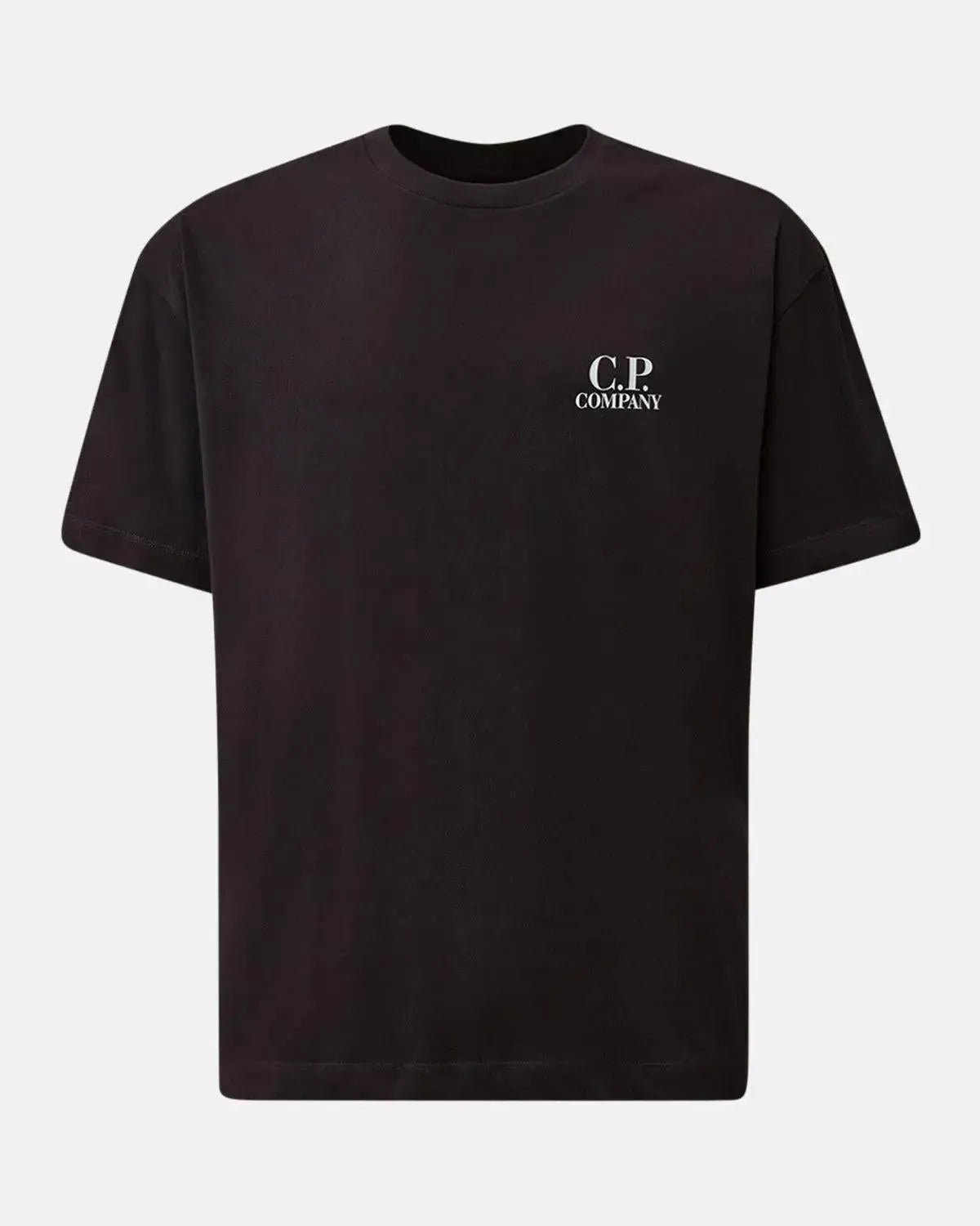 CP COMPANY 30/1 JERSEY BACK LOGO T - SHIRT TOTAL ECLIPSE - CP-COMPANY-19CMTS103A-005100W-888-S - northern threads uk