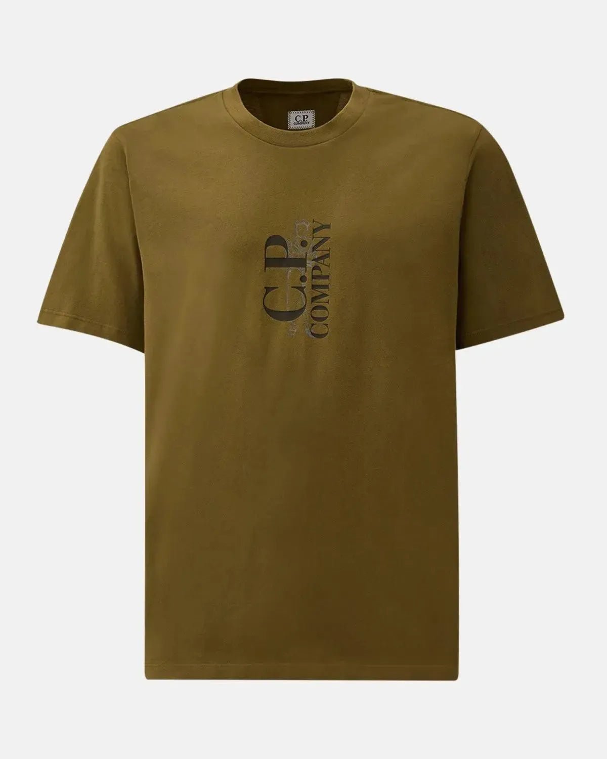 CP COMPANY 30/1 JERSEY VERTICAL LOGO T - SHIRT CAPERS - CP-COMPANY-19CMTS091A-005100W-652-S - northern threads uk