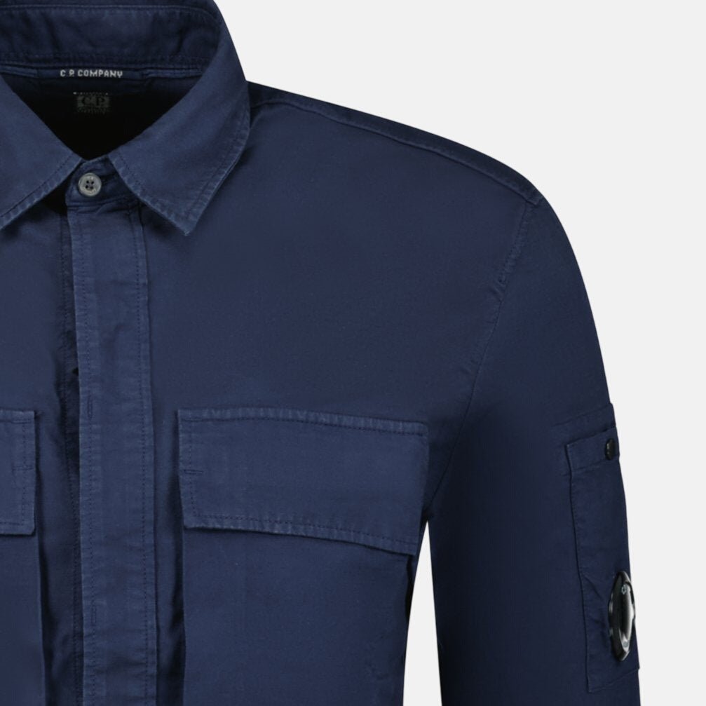 CP Company 'Broken Batavia' Zip Overshirt Navy - northern threads