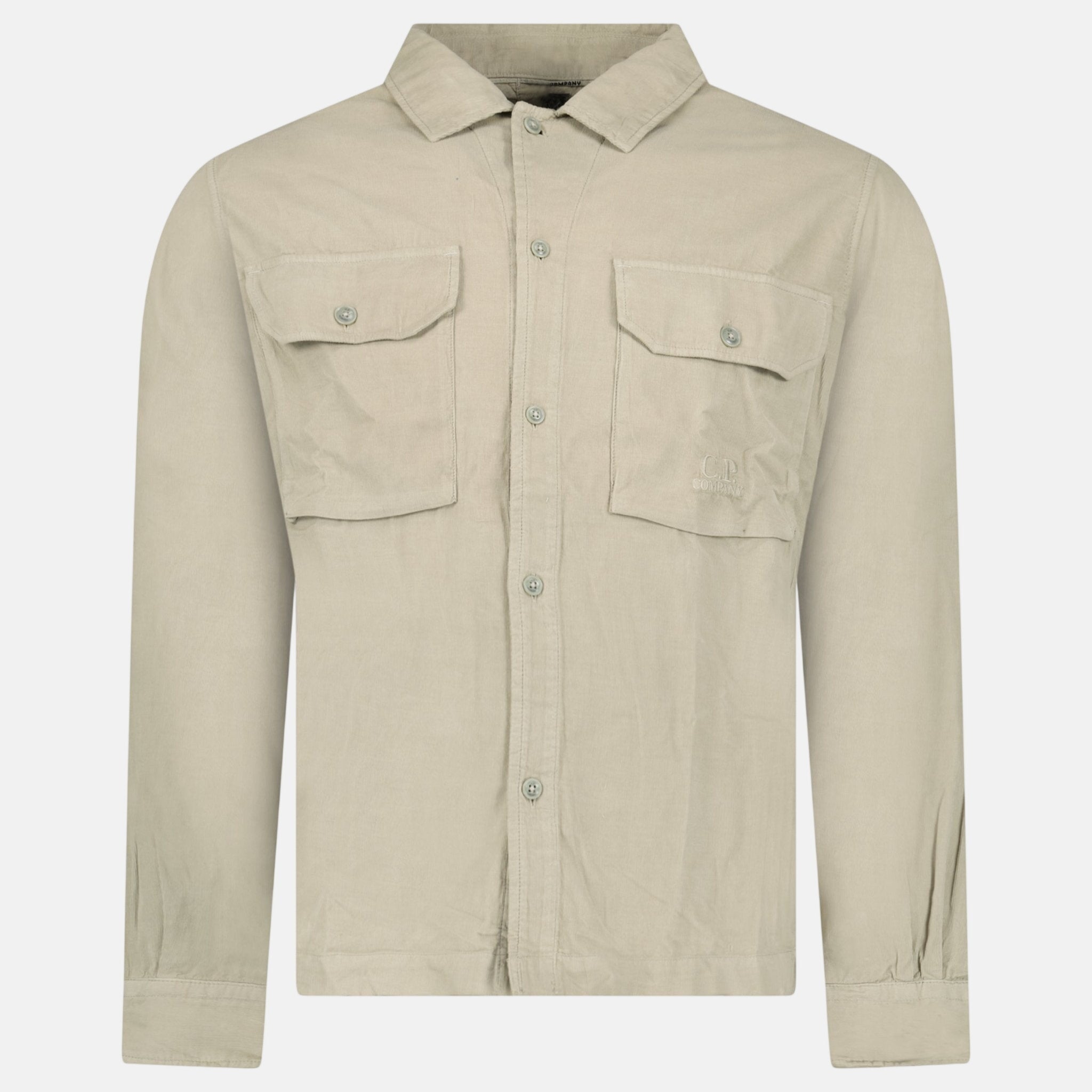 CP Company Corduroy Overshirt Beige - A22 - northern threads uk