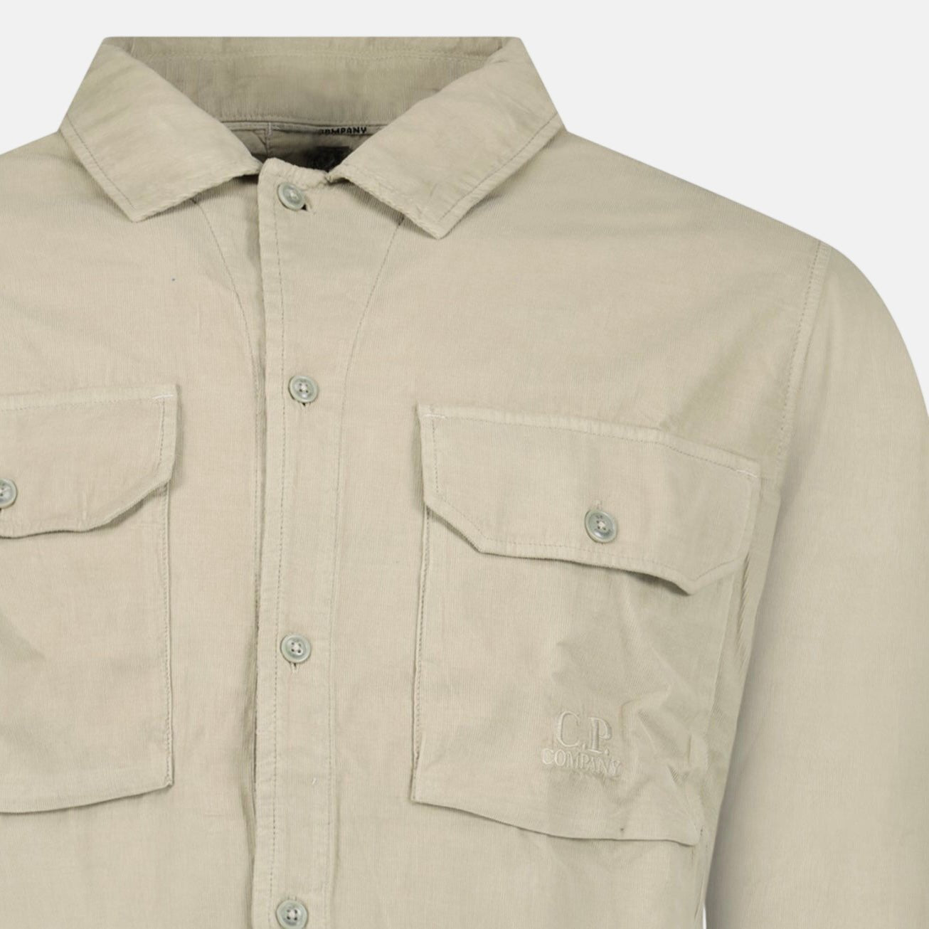 CP Company Corduroy Overshirt Beige - A22 - northern threads uk