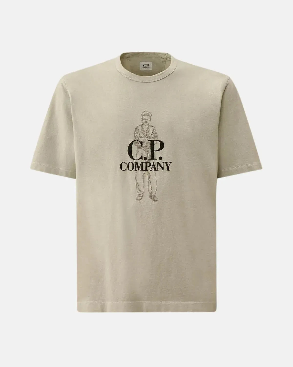 CP COMPANY 1020 JERSEY LOGO T-SHIRT BLUE FOX