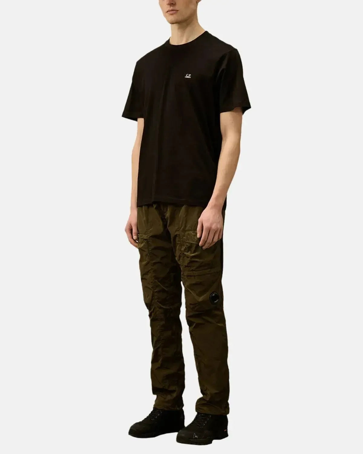 CP COMPANY-CP COMPANY 30/1 JERSEY BACK GOGGLE T-SHIRT BLACK-NORTHERN THREADS DESIGNER MENSWEAR