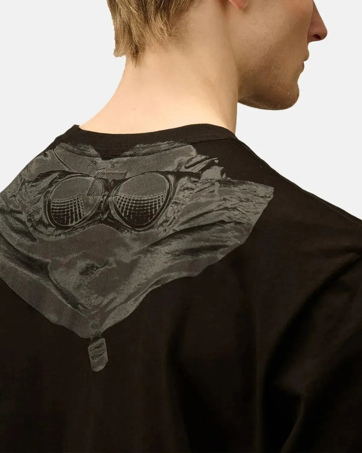 CP COMPANY-CP COMPANY 30/1 JERSEY BACK GOGGLE T-SHIRT BLACK-NORTHERN THREADS DESIGNER MENSWEAR
